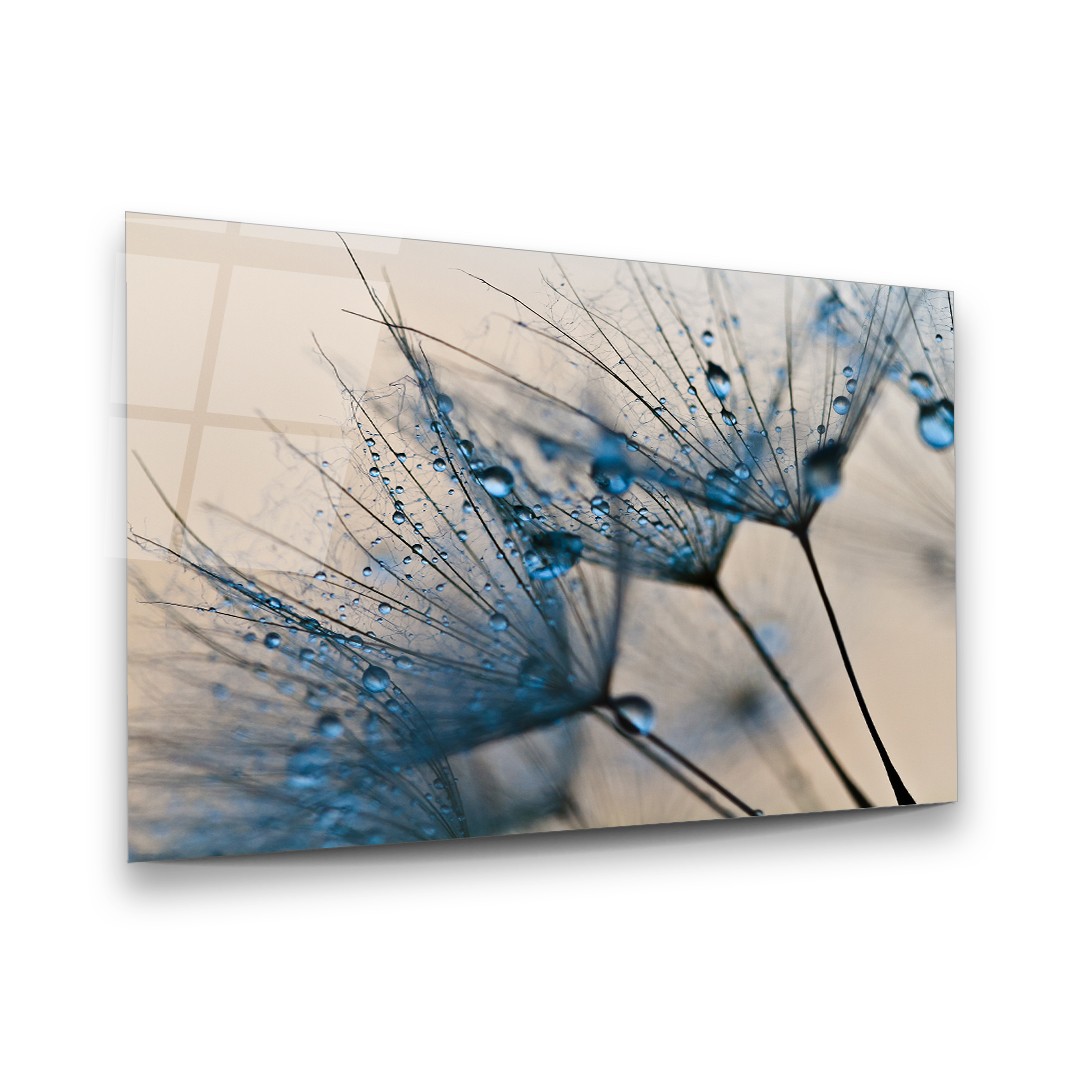 Blue Drops - Horizontal Glass Art