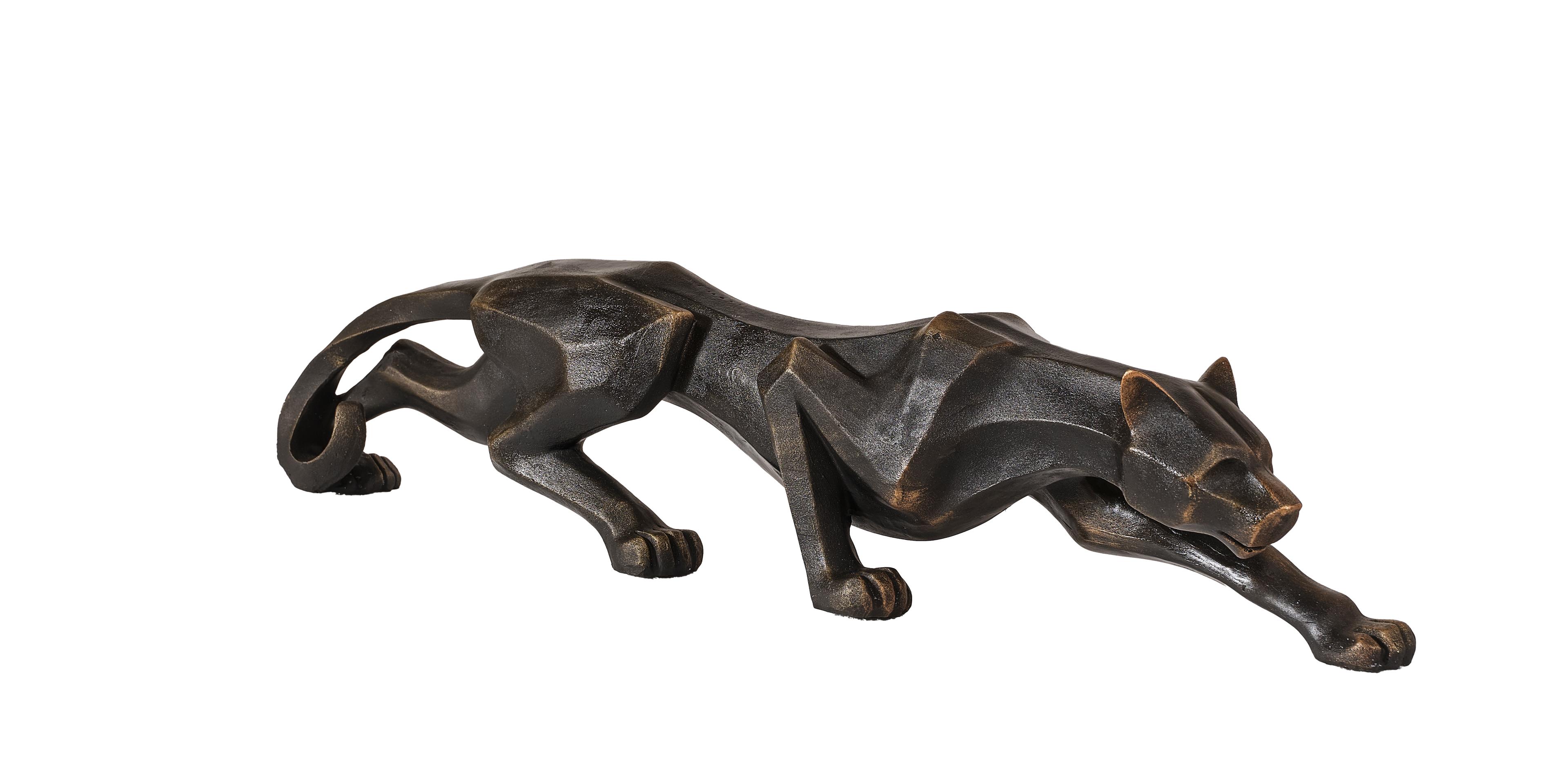 Cubic Panther Statue Sculpture 28.3" (Handmade)