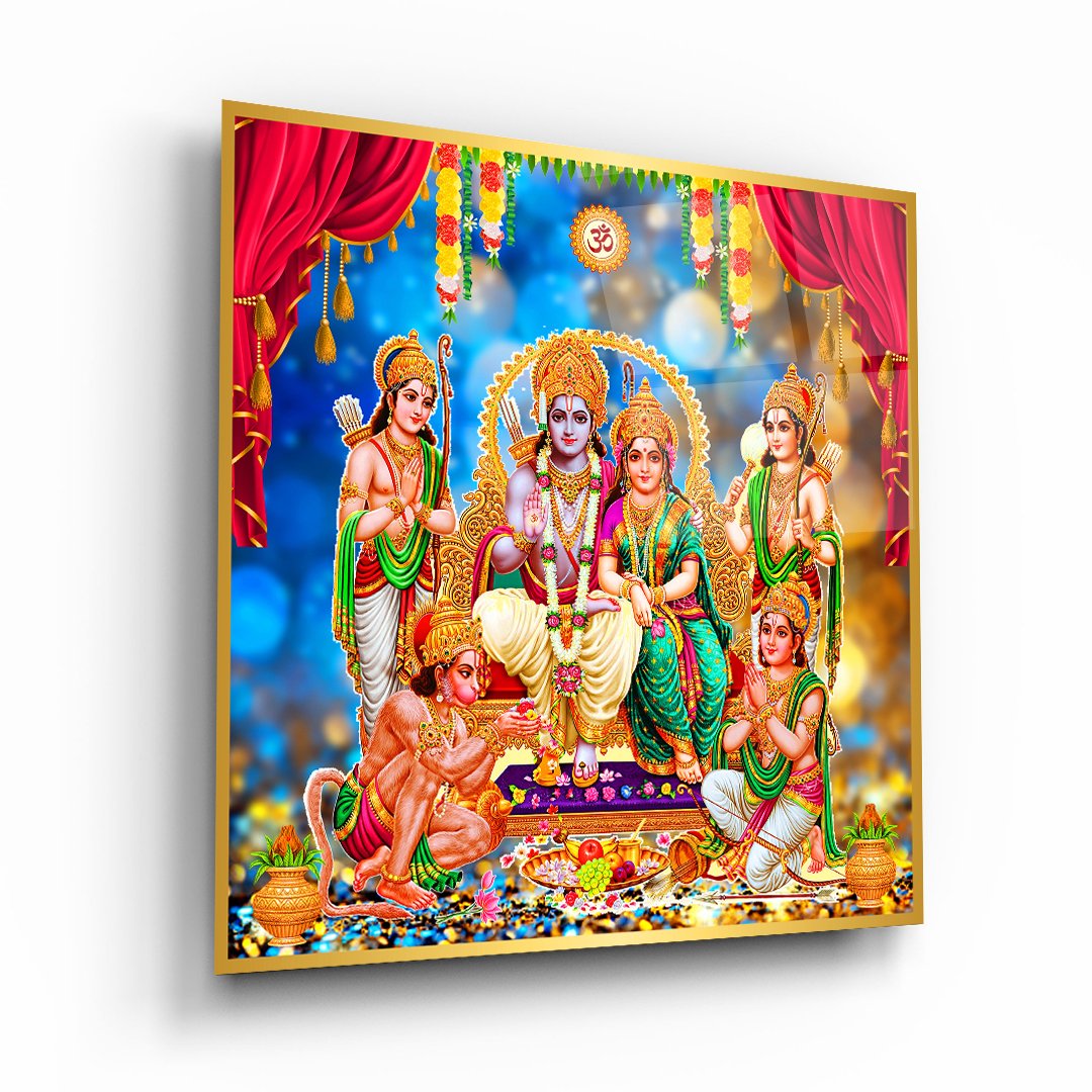 Divine Hindu Deities - Premium Tempered Glass Wall Art Square