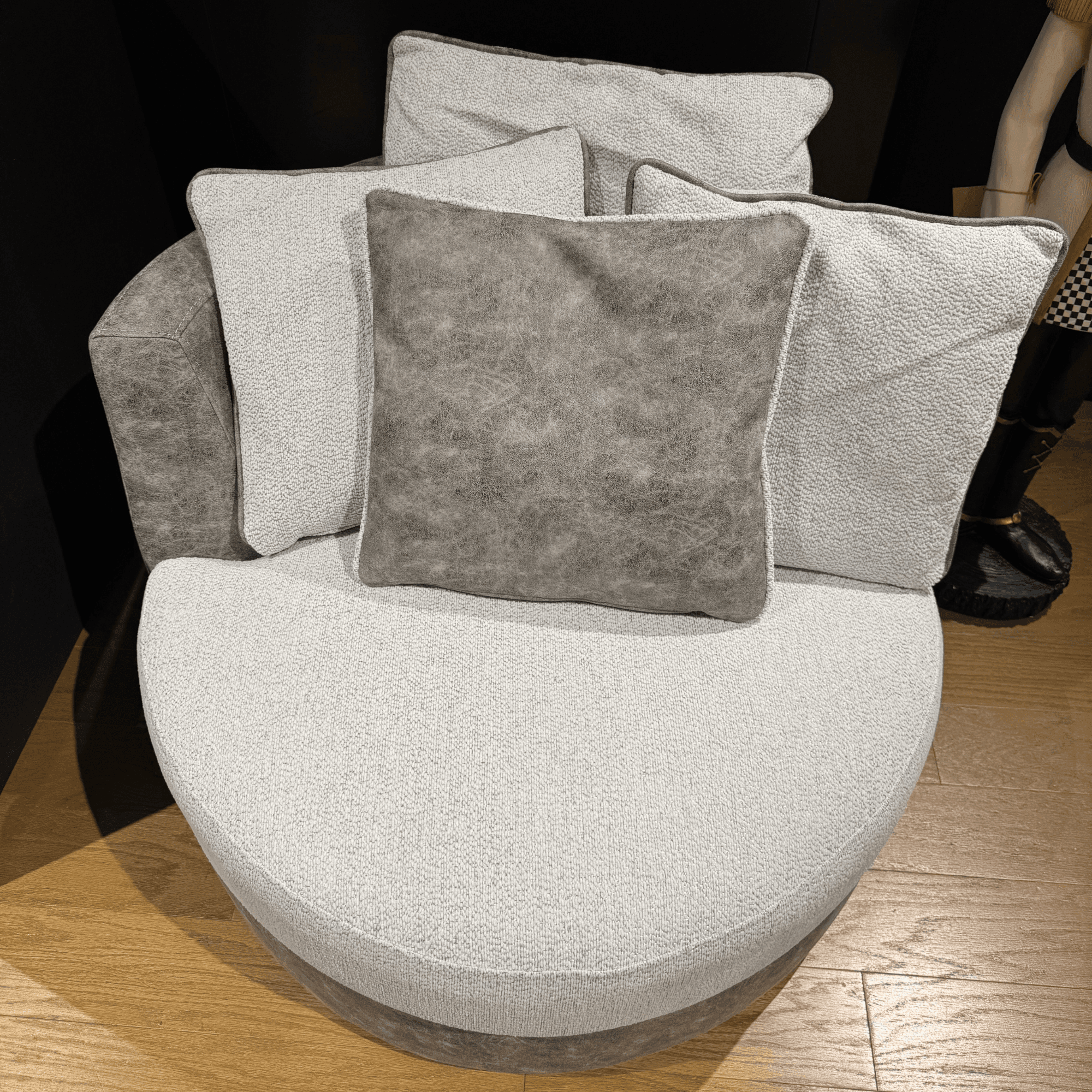 Form Light Gray Swivel Armchair