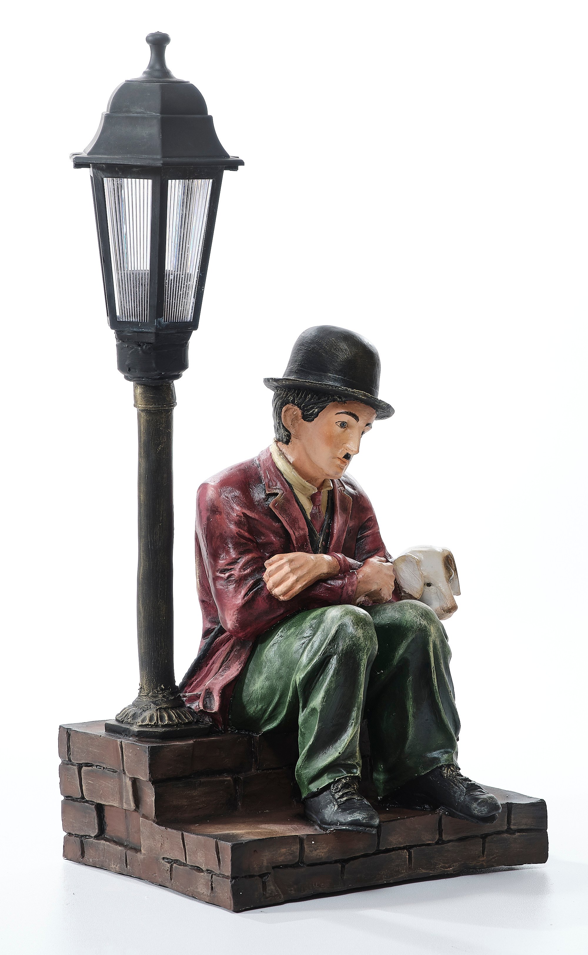 Ferozzi Chaplin and Dog Street Lamp - Sculpture Garden & Home Decor (Handmade)