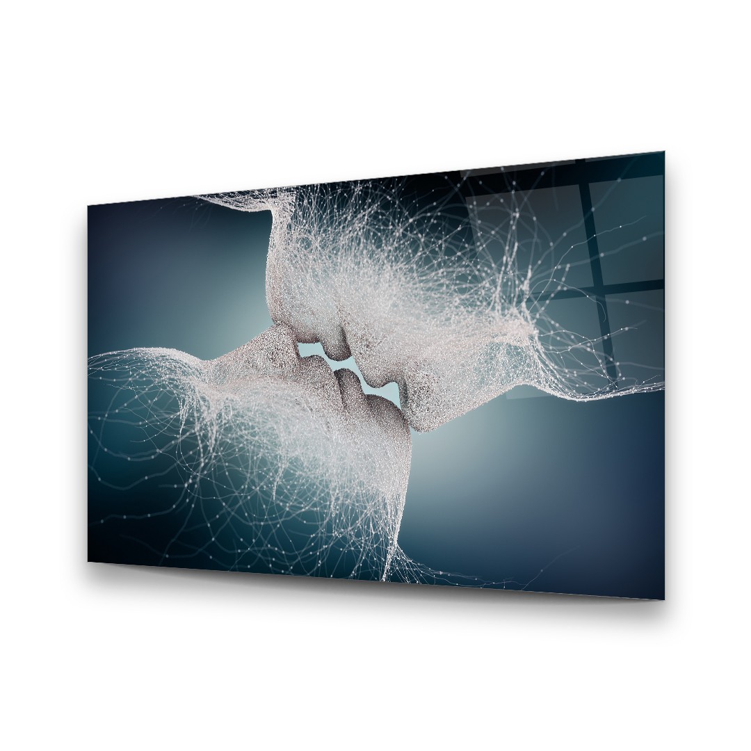 Kiss Abstract Manipulation - Horizontal Wall Glass Art