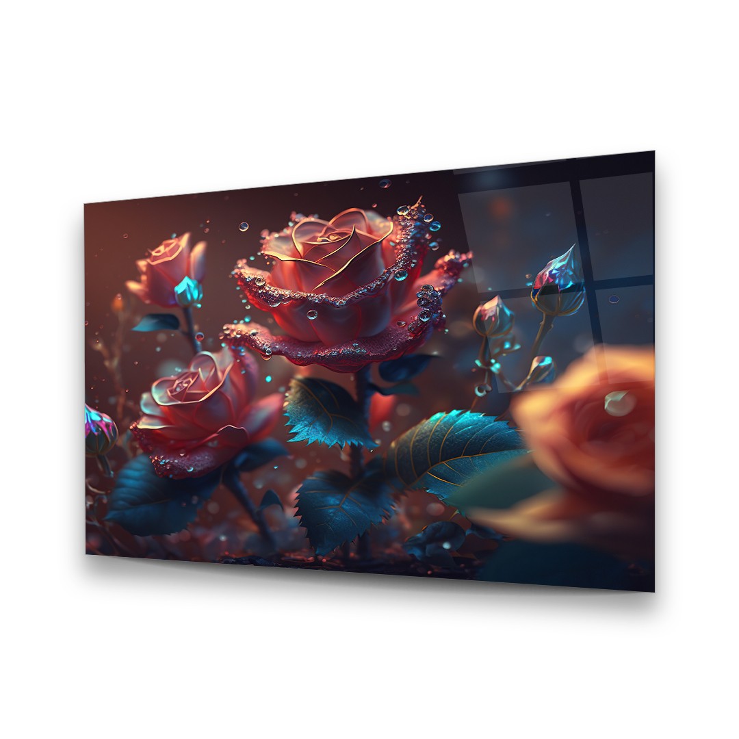 Rose's - Horizontal Wall Glass Art