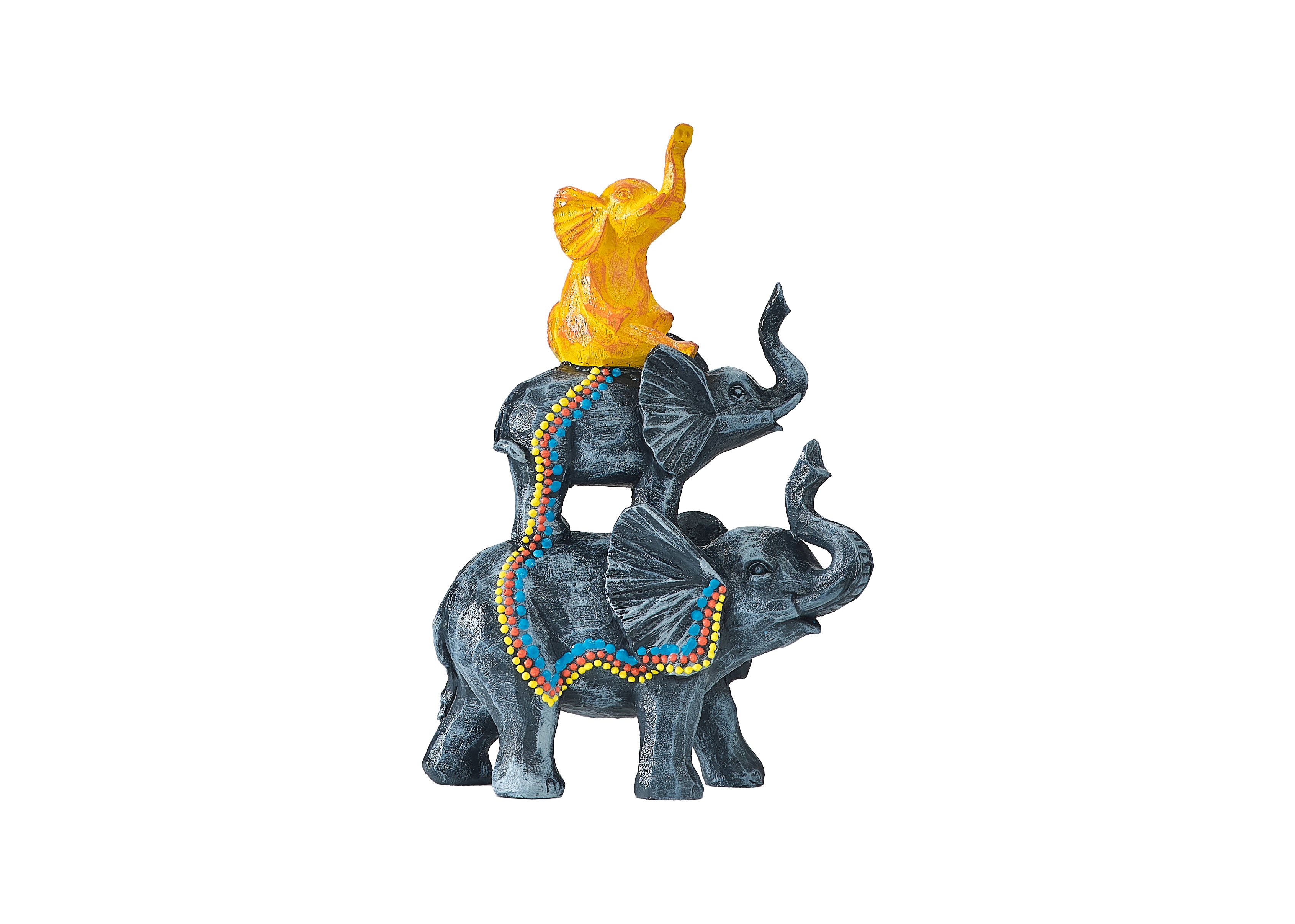 Stacked Cheerful Elephant - Statues (Handmade)