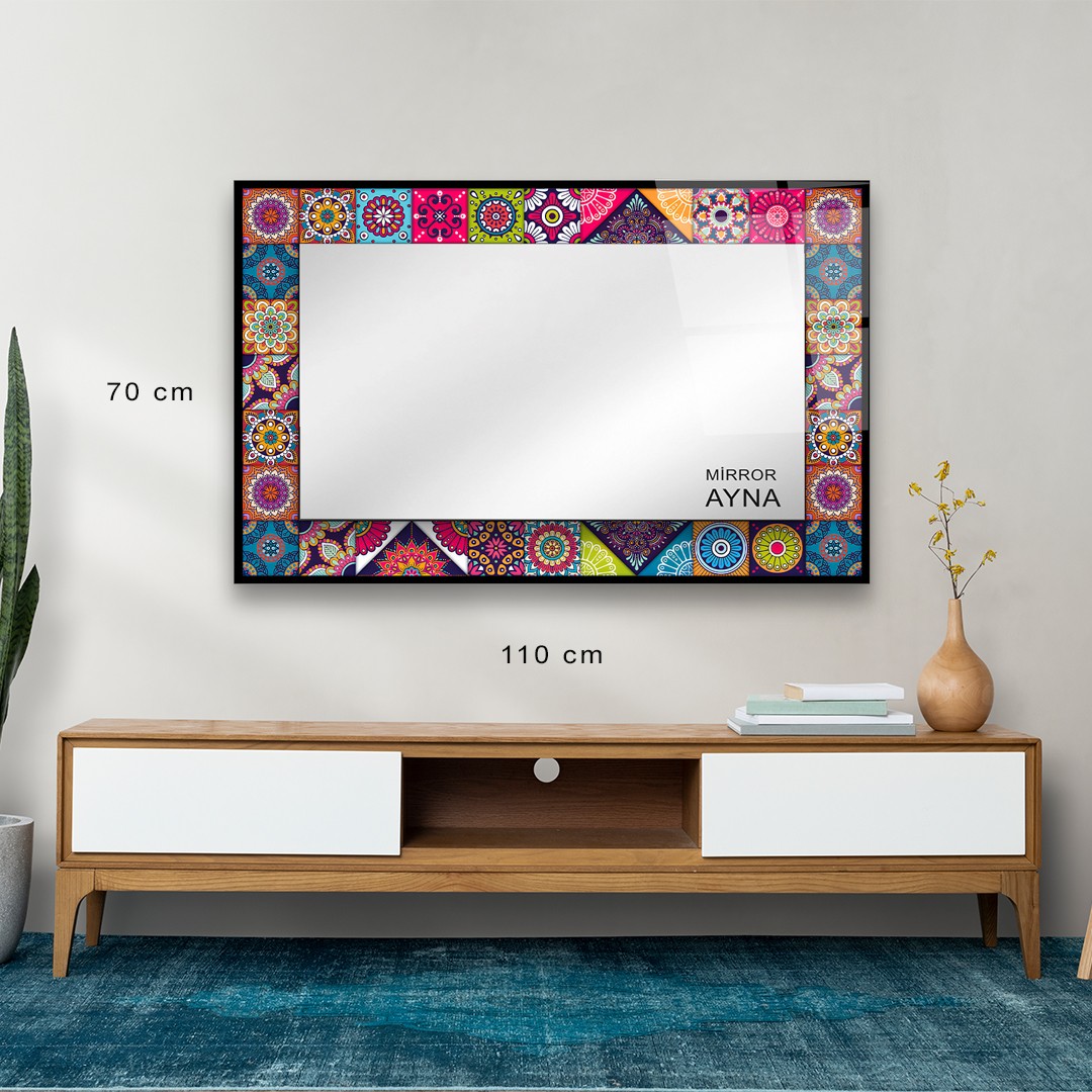 Tile Patterned Glass Mirror  Datca - Rectangle 3