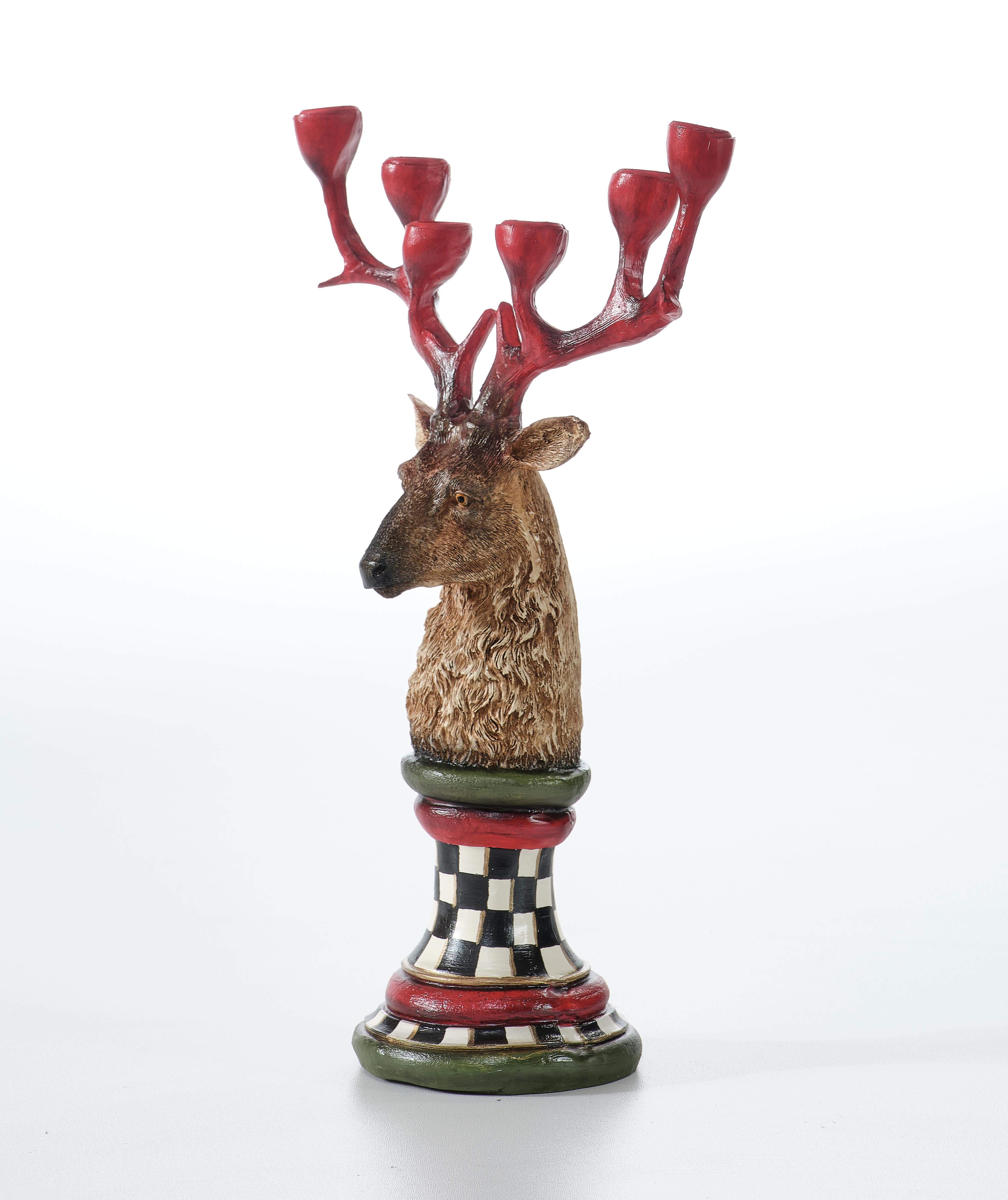 Deer with a chess bottom - Sculpture (Handmade)