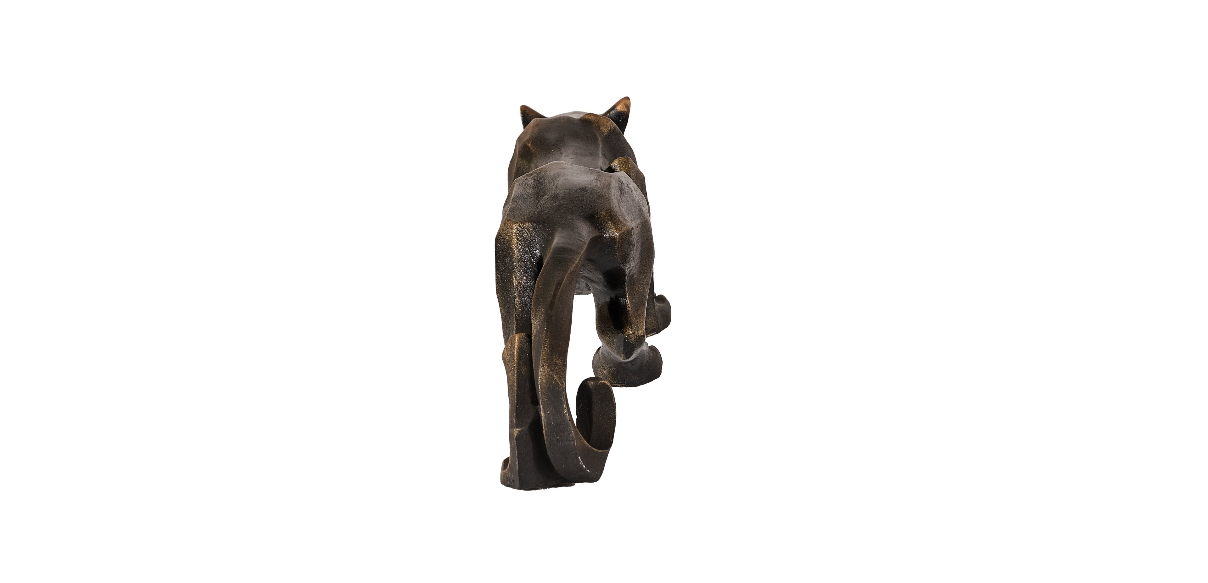 Cubic Panther Statue Sculpture 28.3" (Handmade)