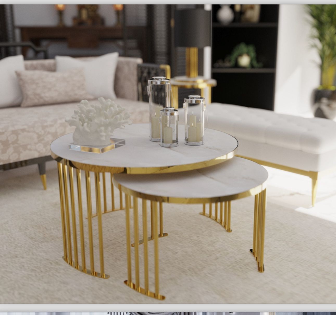 Contemporary Stackable Nesting Table Set