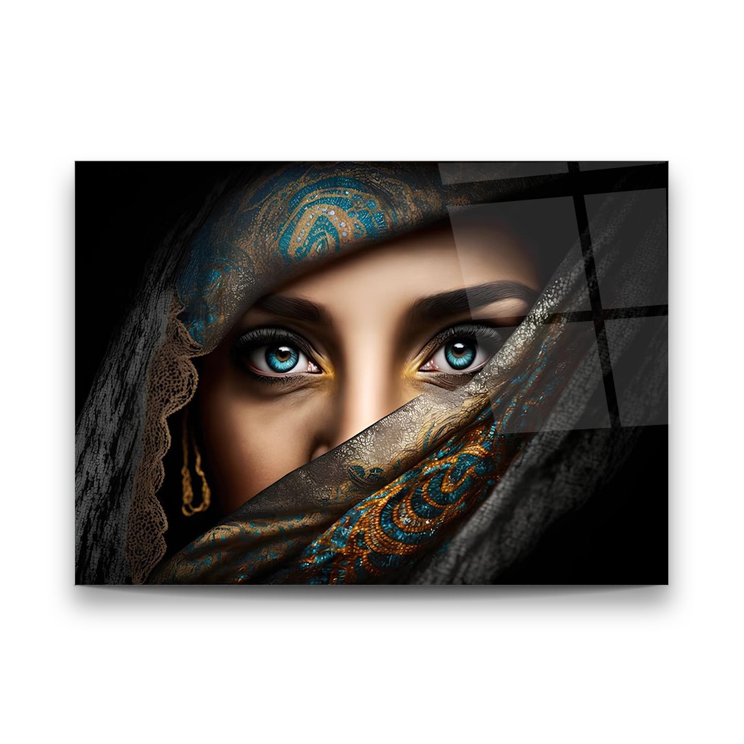 Veiled Woman - Horizontal Glass Art