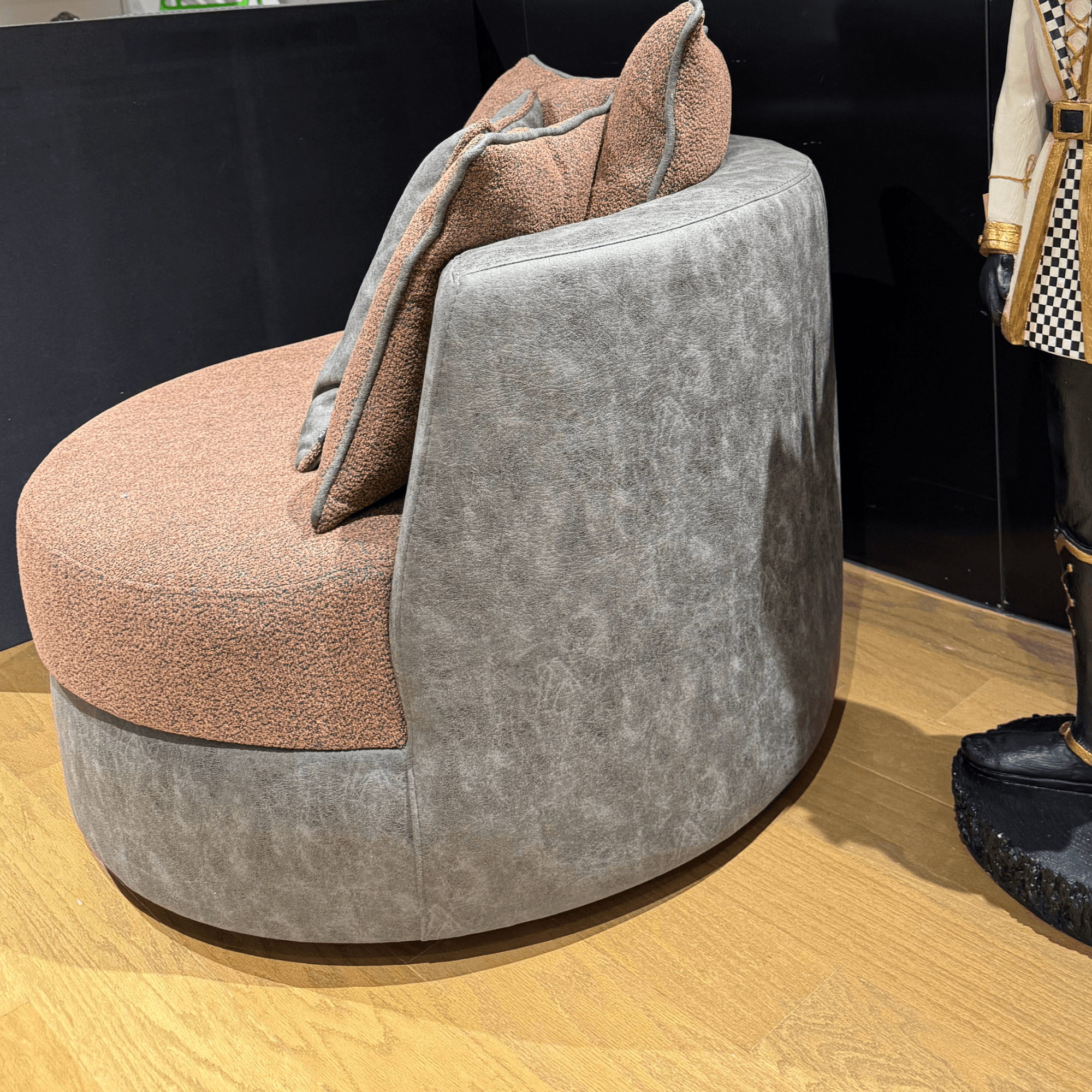 Form Orange Gray Swivel Armchair