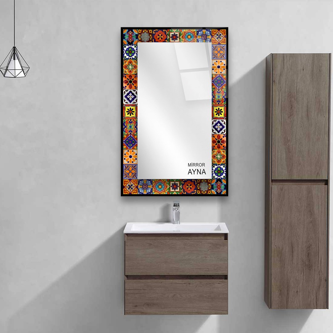 Tile Patterned Glass Mirror Ayvalik  - Rectangle 1