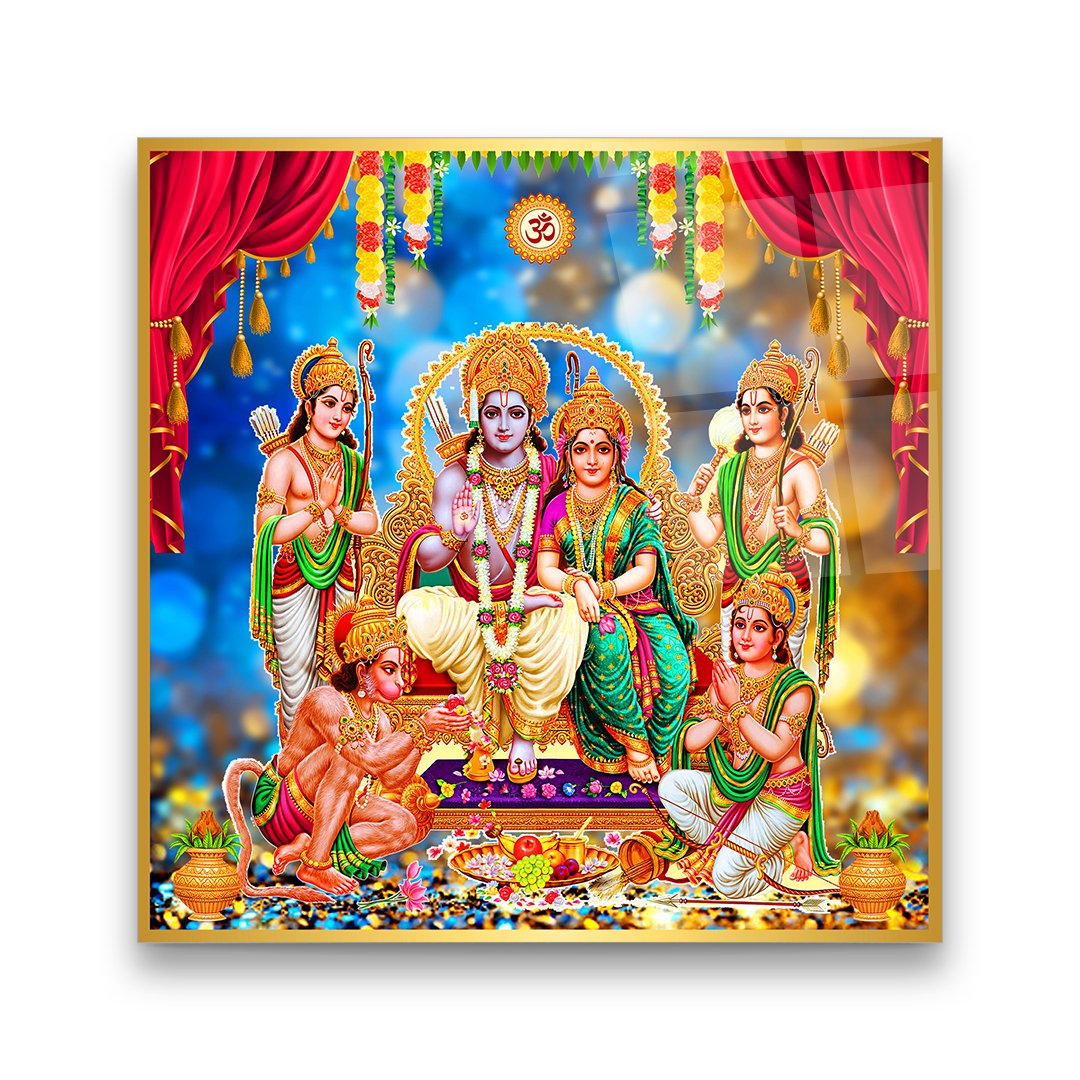 Divine Hindu Deities - Premium Tempered Glass Wall Art Square