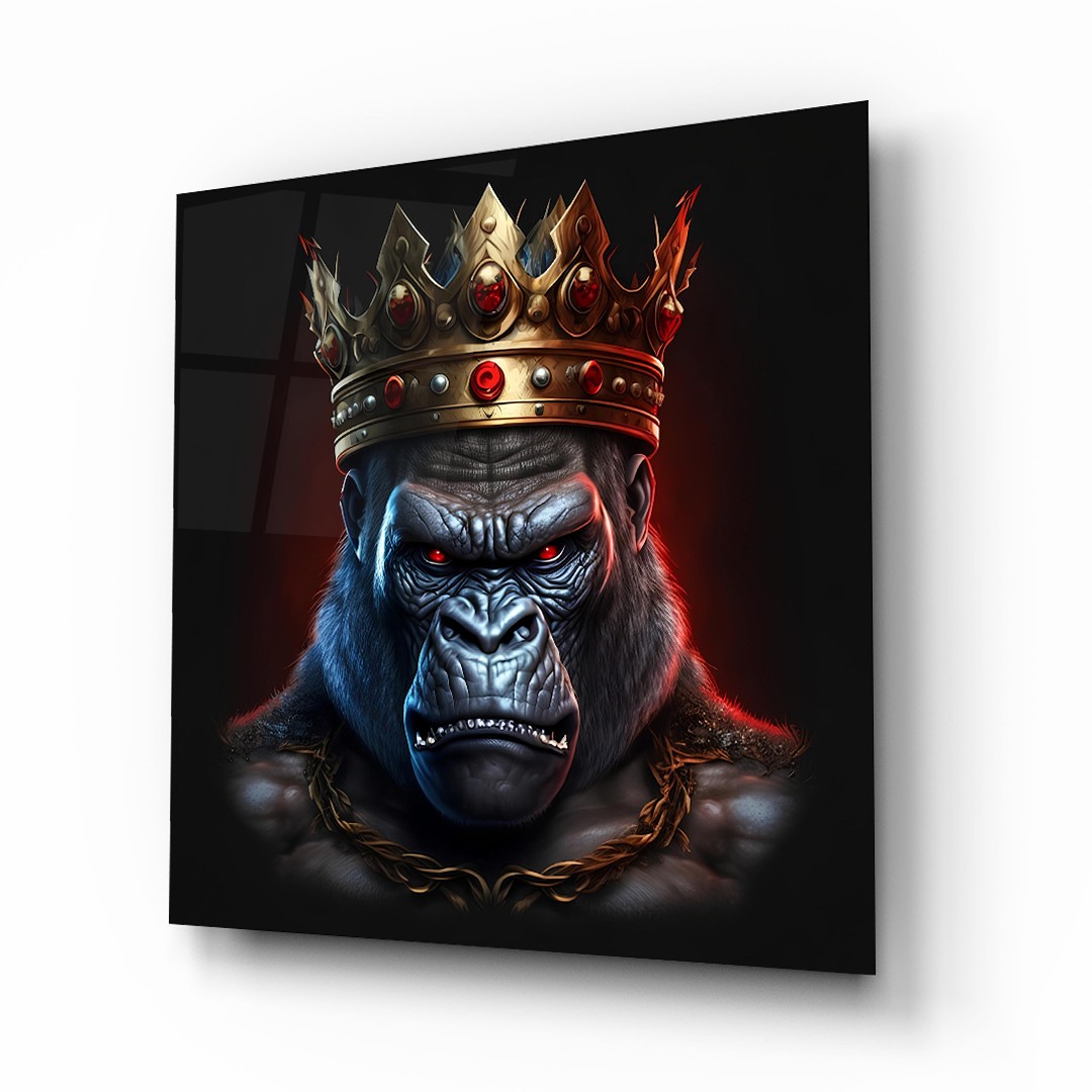 King Gorilla - Square Glass Art