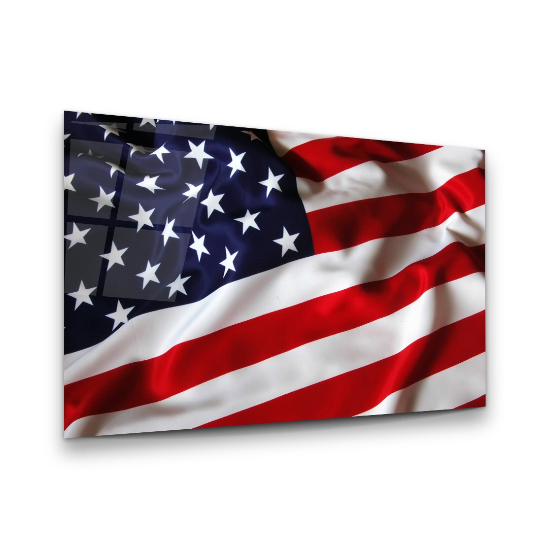 USA Flag - Horizontal Glass Art