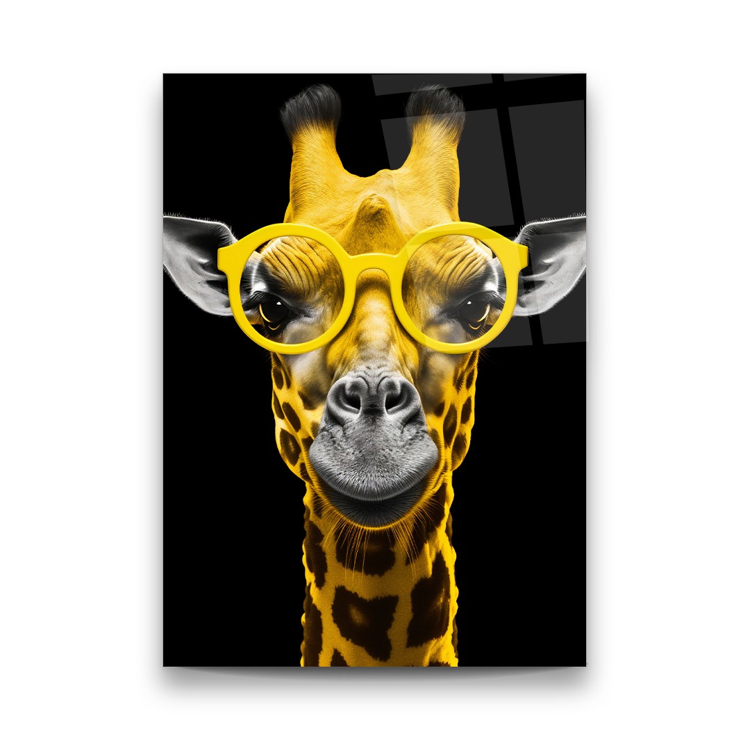 Fun Giraffe - Rectangle Glass Art