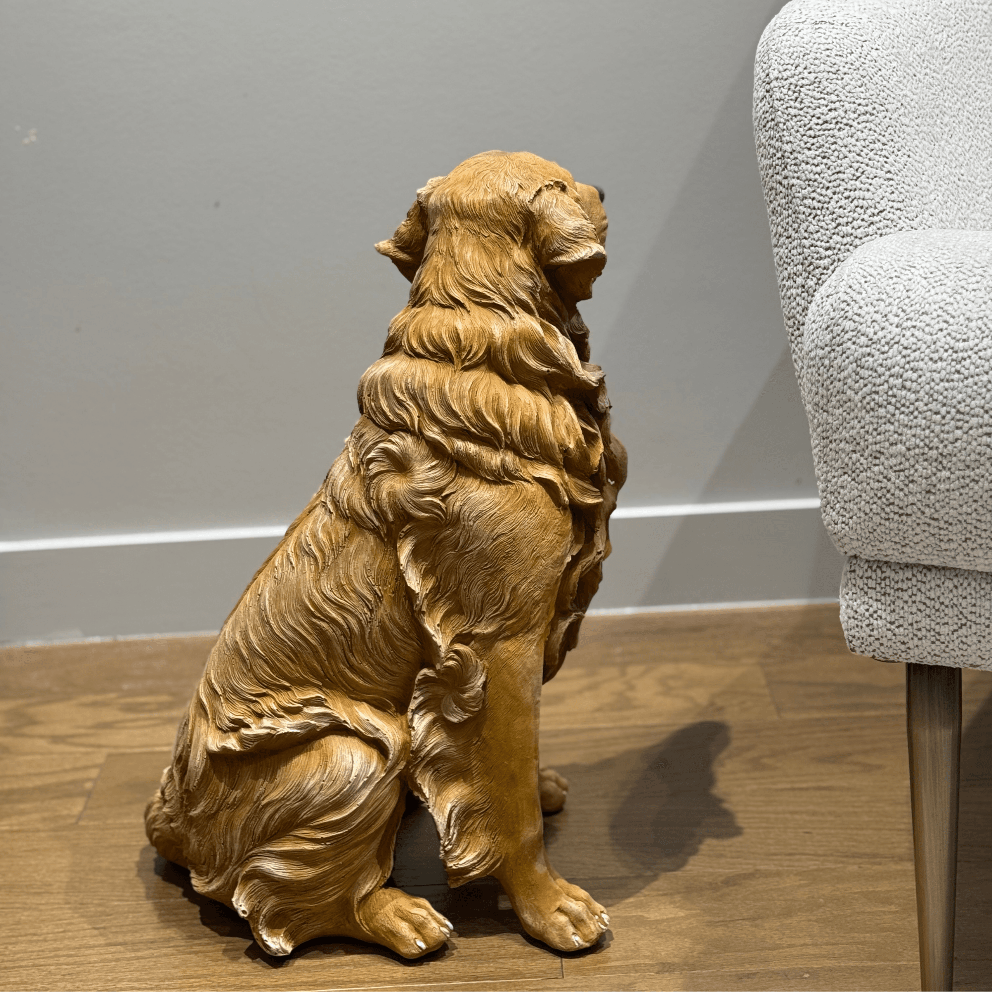 Handmade Golden Retriever Dog Statue - Decorative Pet Sculpture for Home & Garden