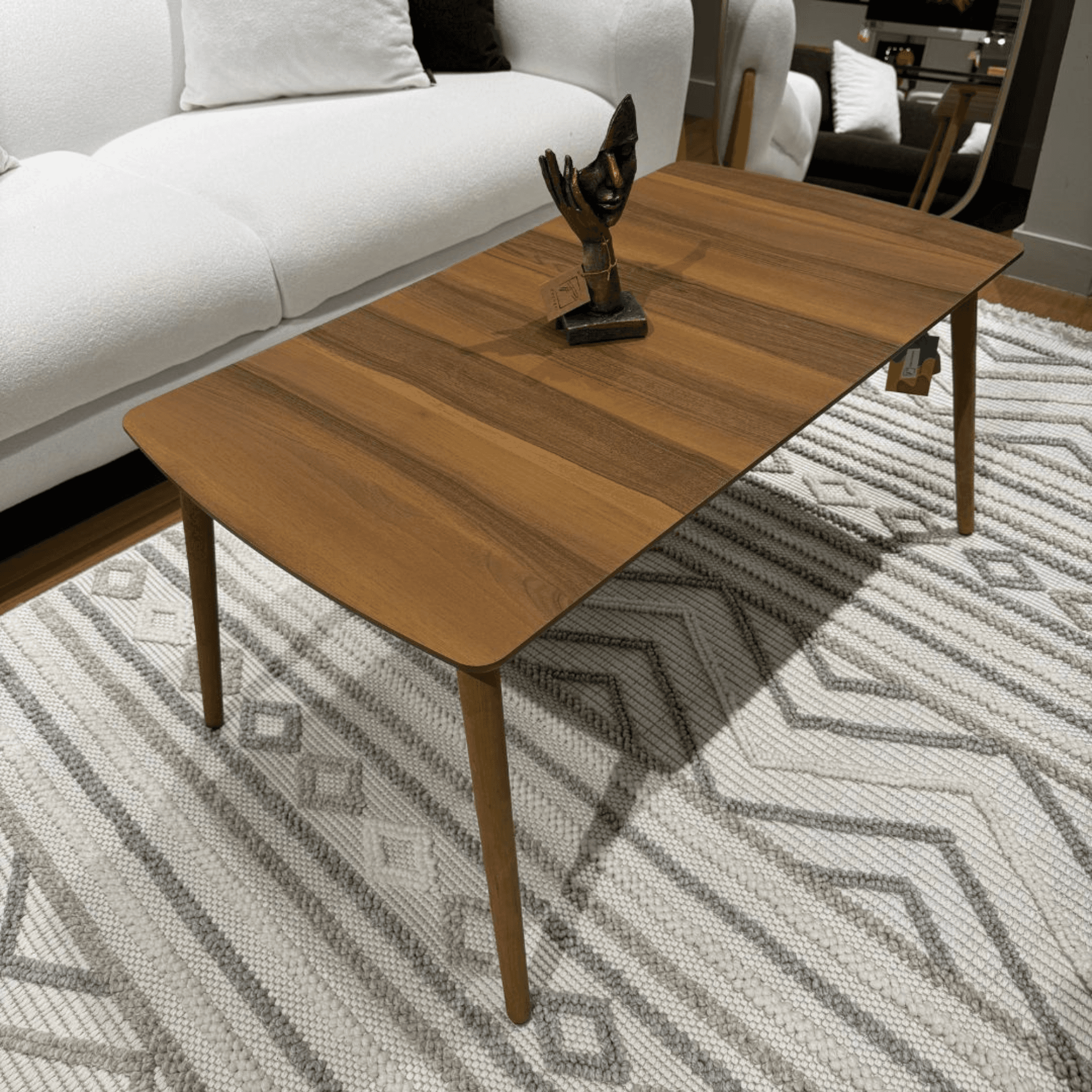 Ferozzi A 09 Handmade Natural Walnut Coffee Table with Modern Design, Scratch-Resistant Surface, and Detachable Solid Wood Legs