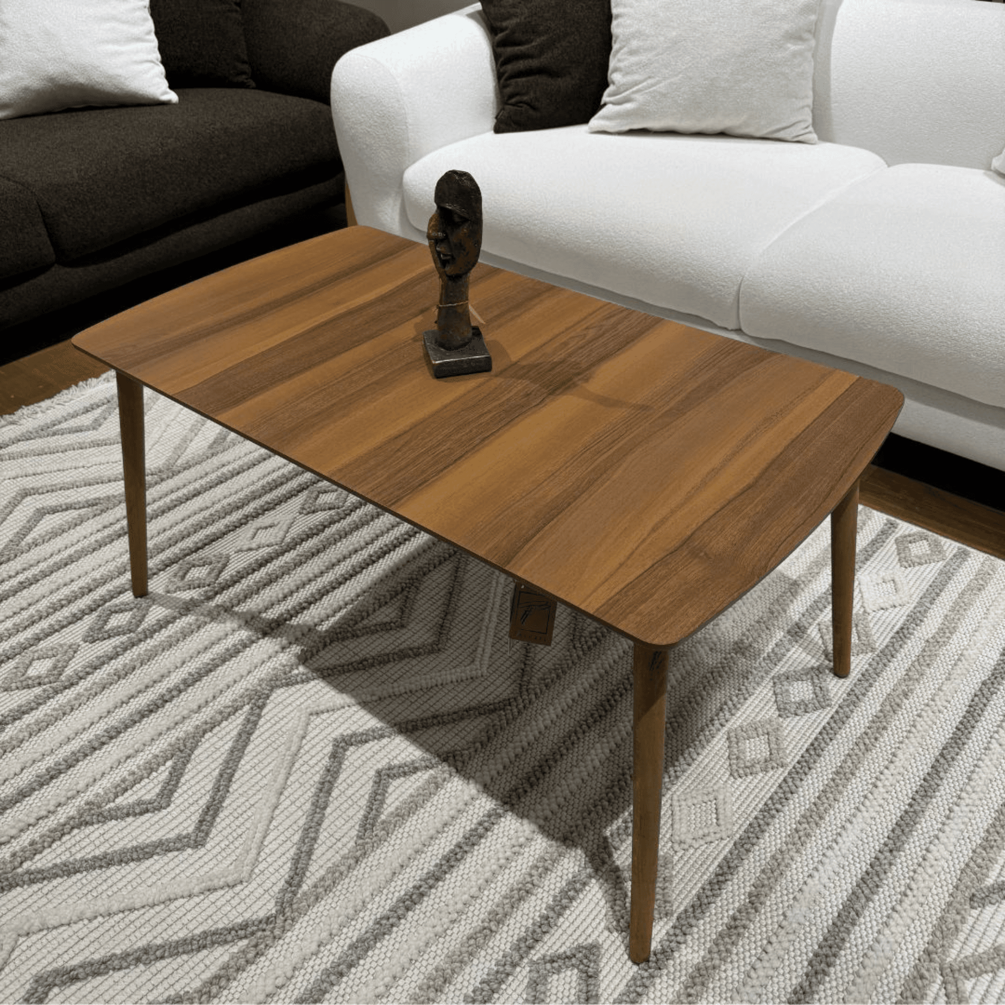 Ferozzi A 09 Handmade Natural Walnut Coffee Table with Modern Design, Scratch-Resistant Surface, and Detachable Solid Wood Legs