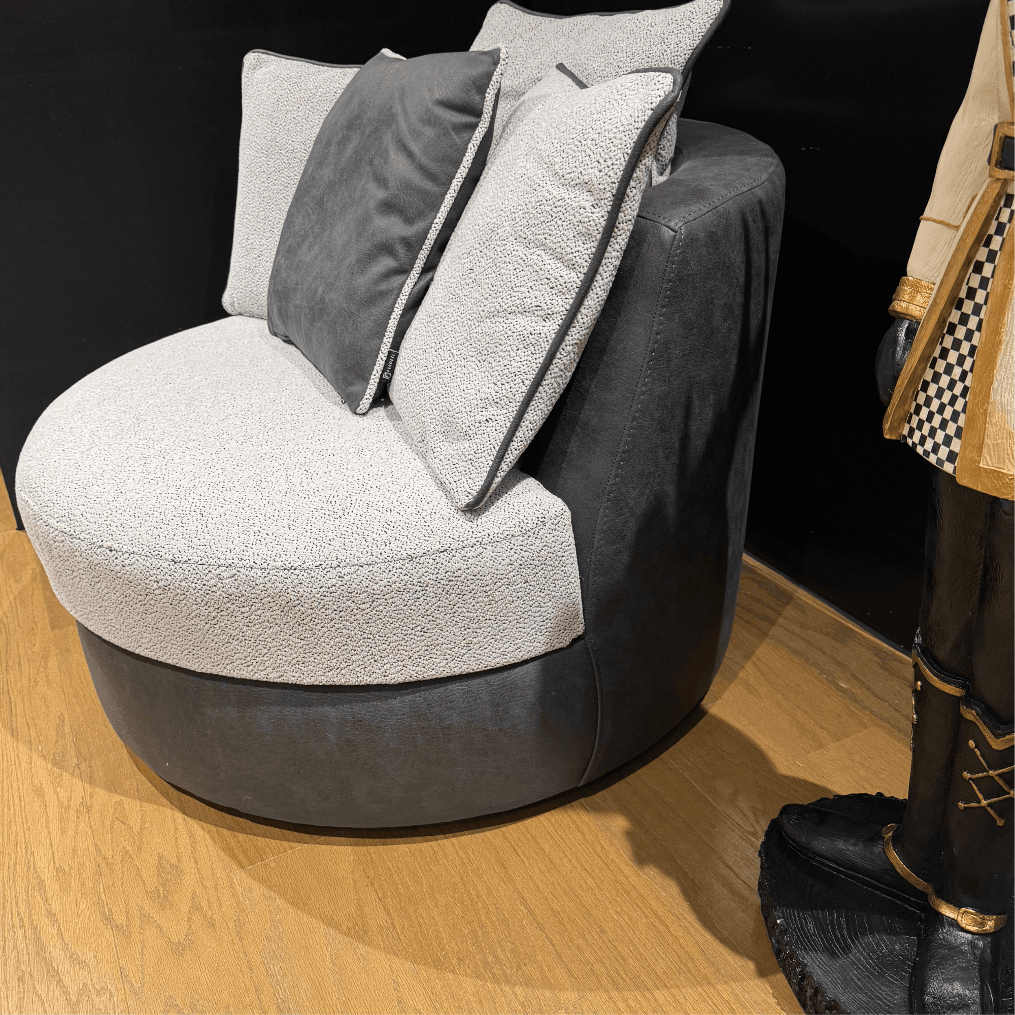 Form Dark Gray Swivel Armchair