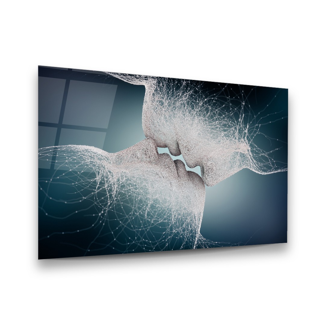 Kiss Abstract Manipulation - Horizontal Wall Glass Art