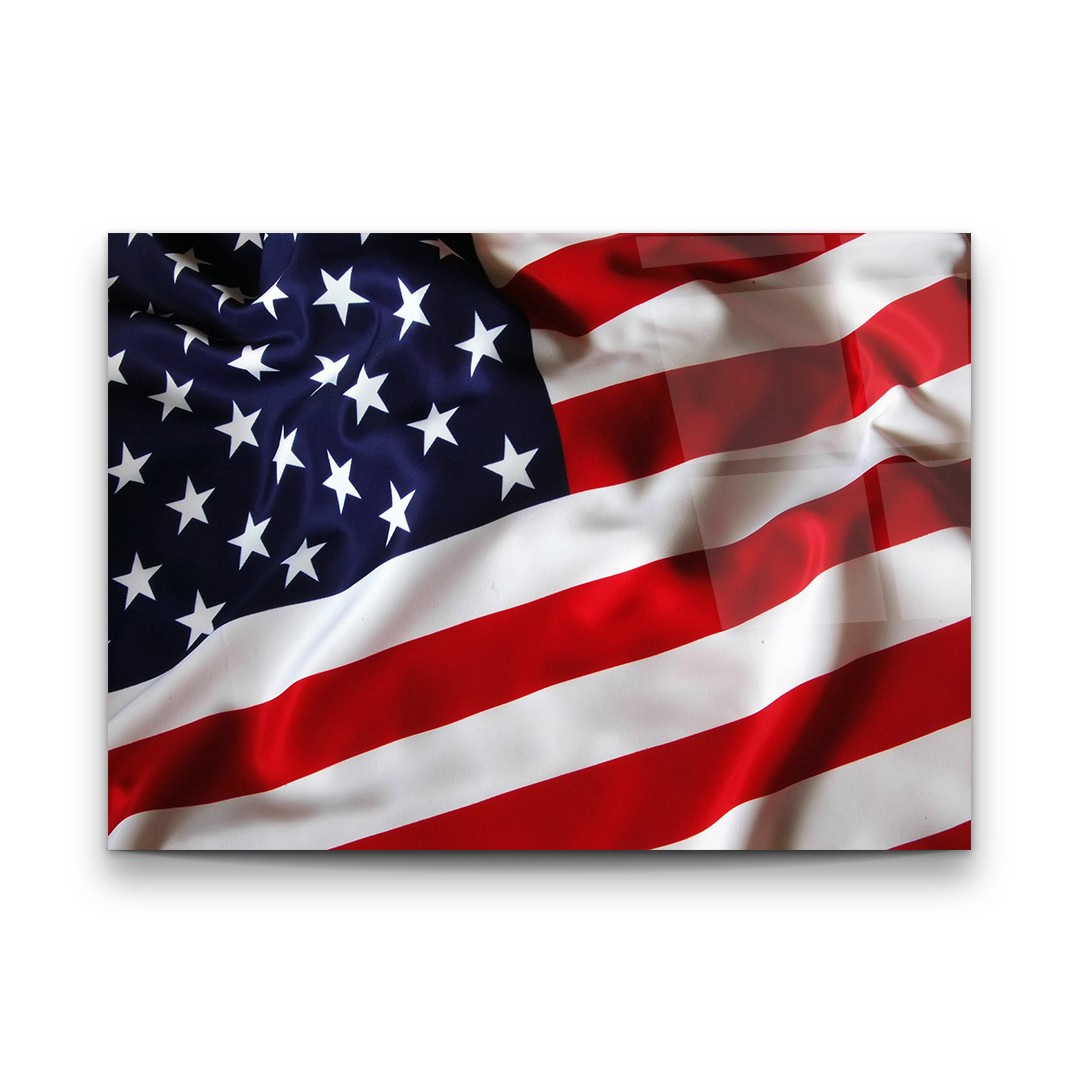 USA Flag - Horizontal Glass Art