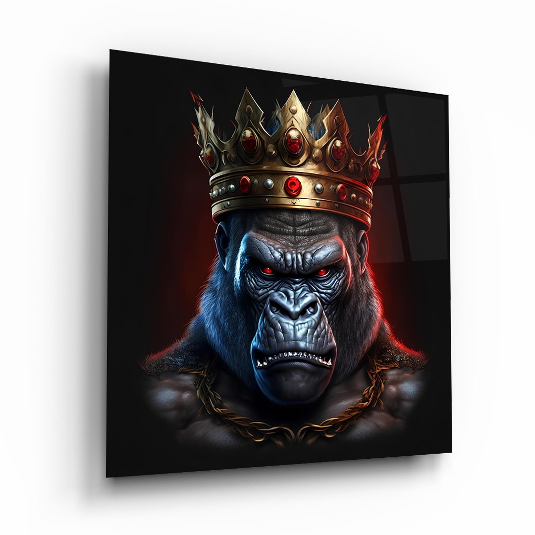 King Gorilla - Square Glass Art