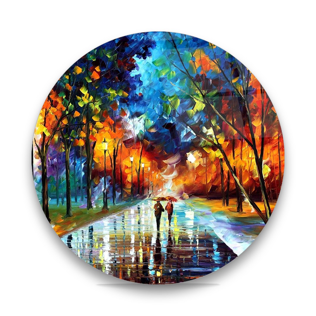 Spring Painted - Circle Glass Art