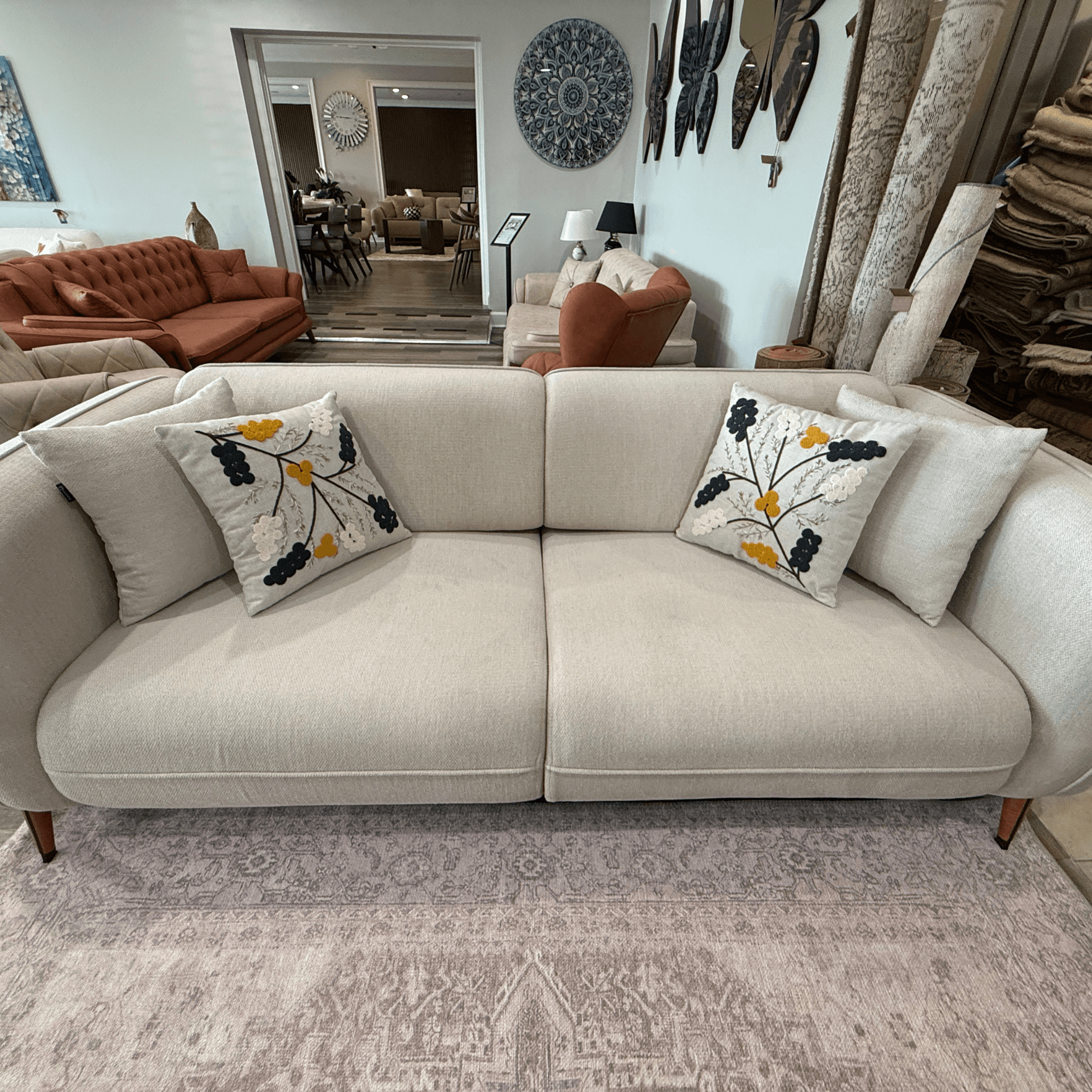 Ferozzi Violetta Convertible Sofa Set (3+3+1 )