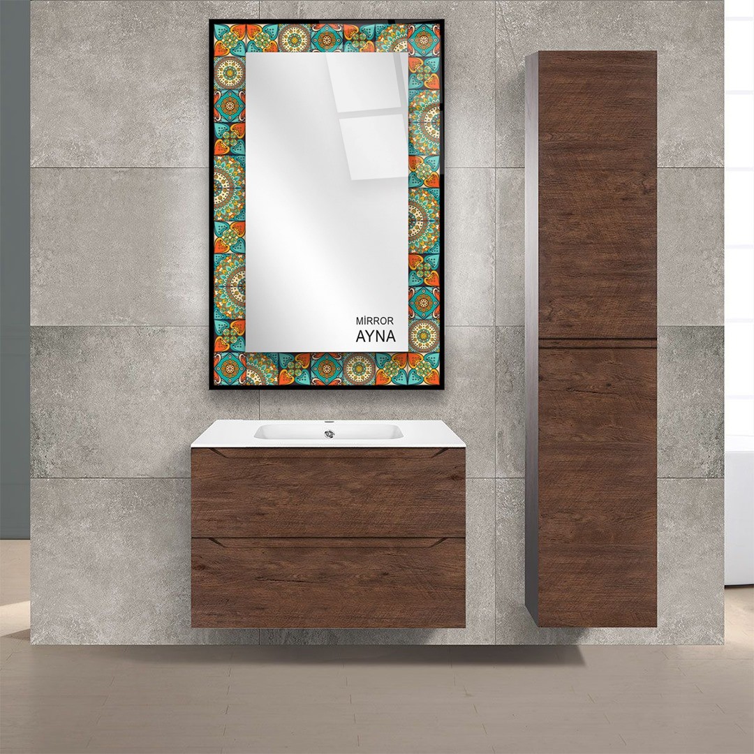 Tile Patterned Glass Mirror Bodrum  - Rectangle 2