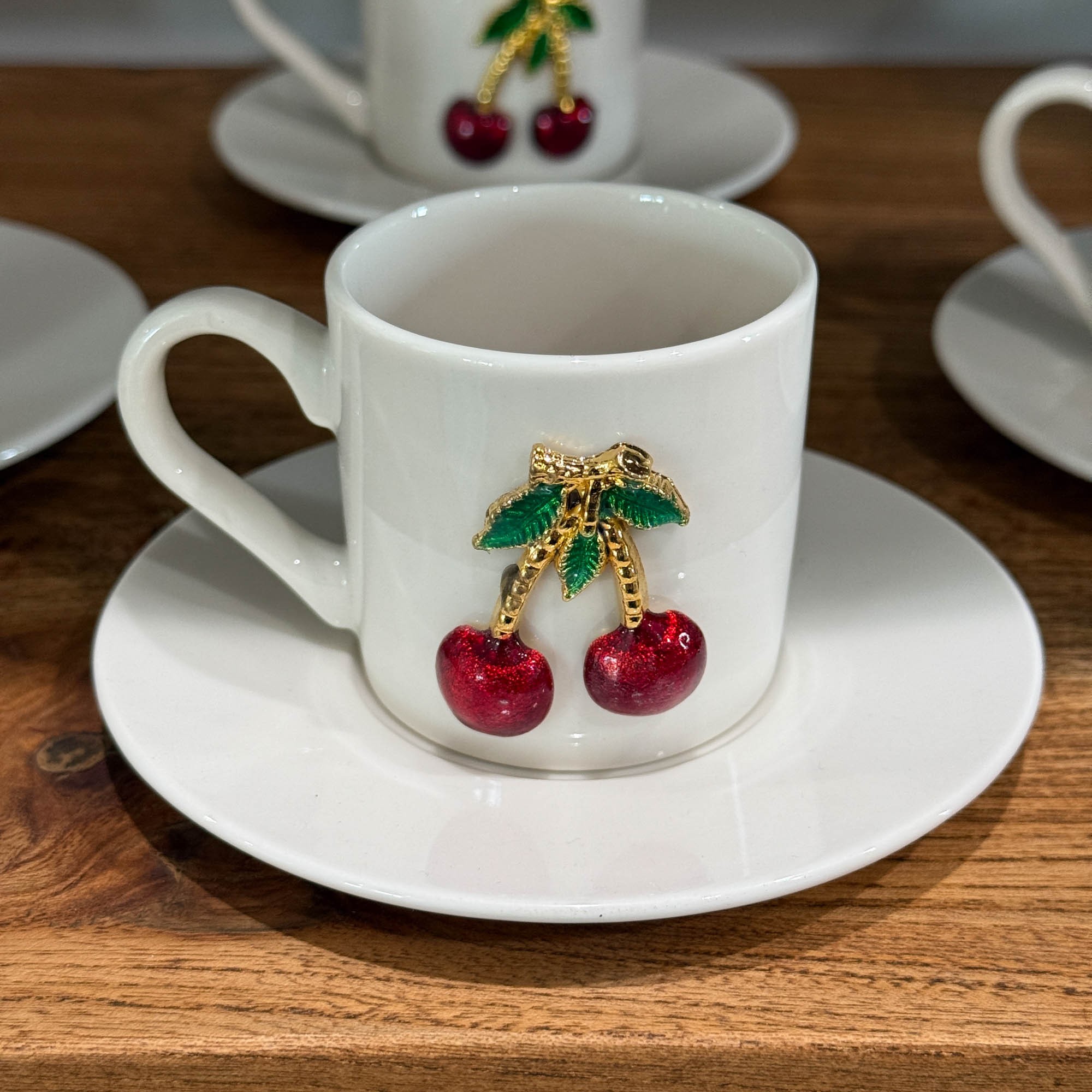 Chery Turkish Coffee Set – 6 Pieces | Elegant White Porcelain Coffee Cup Set