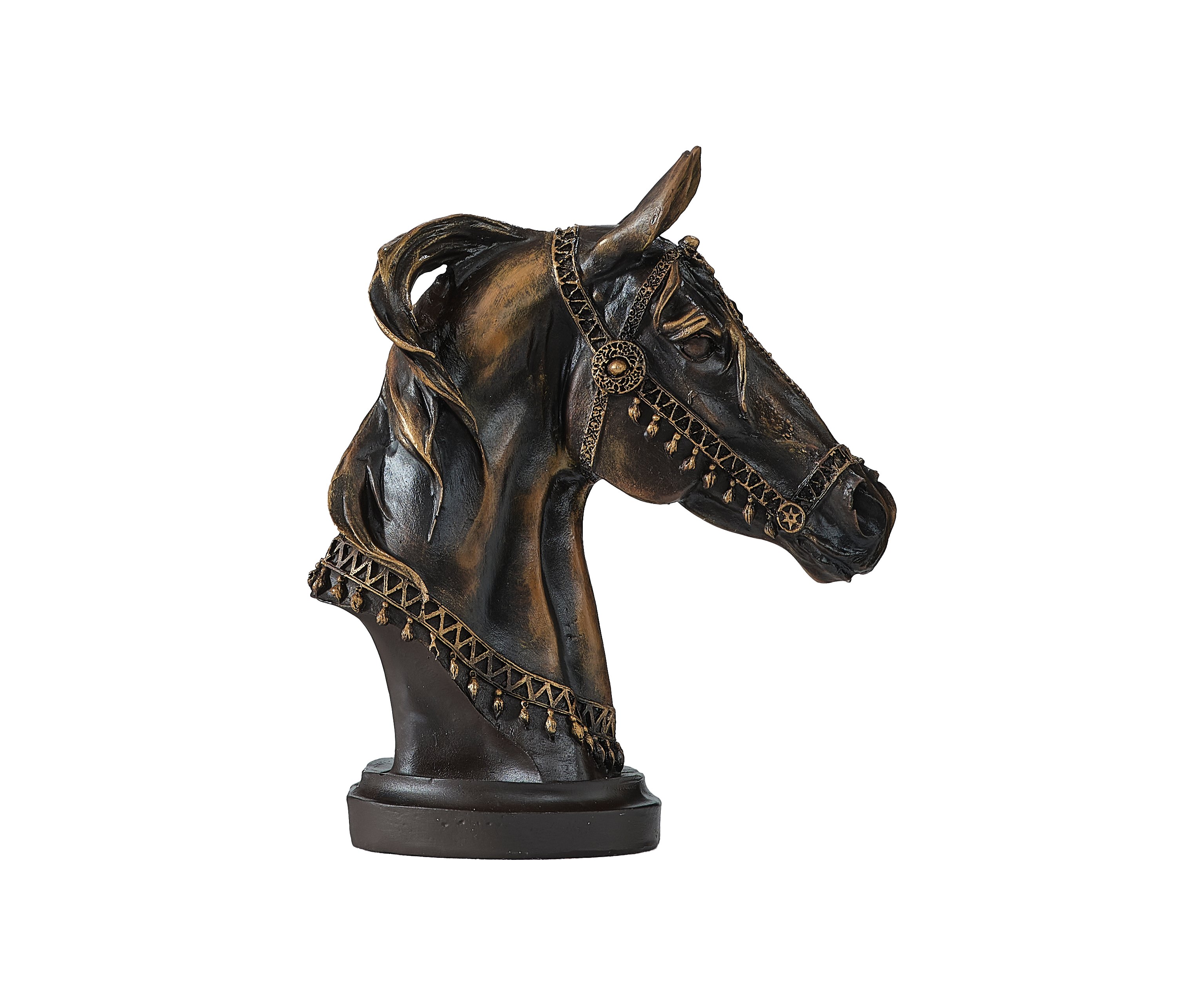 Horse Head Statue 13.8" (Handmade) - 11.8Wx13.8H