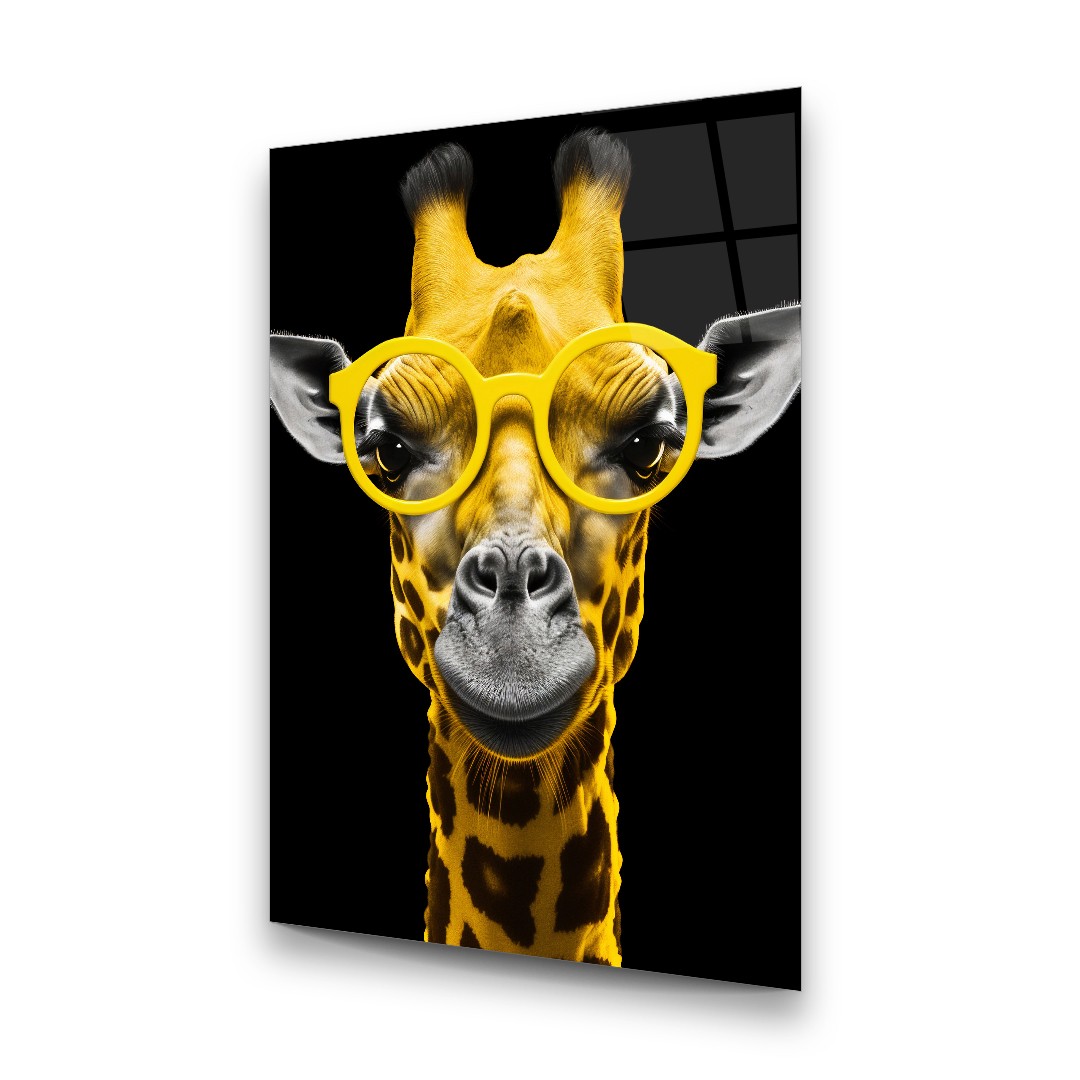 Fun Giraffe - Rectangle Glass Art