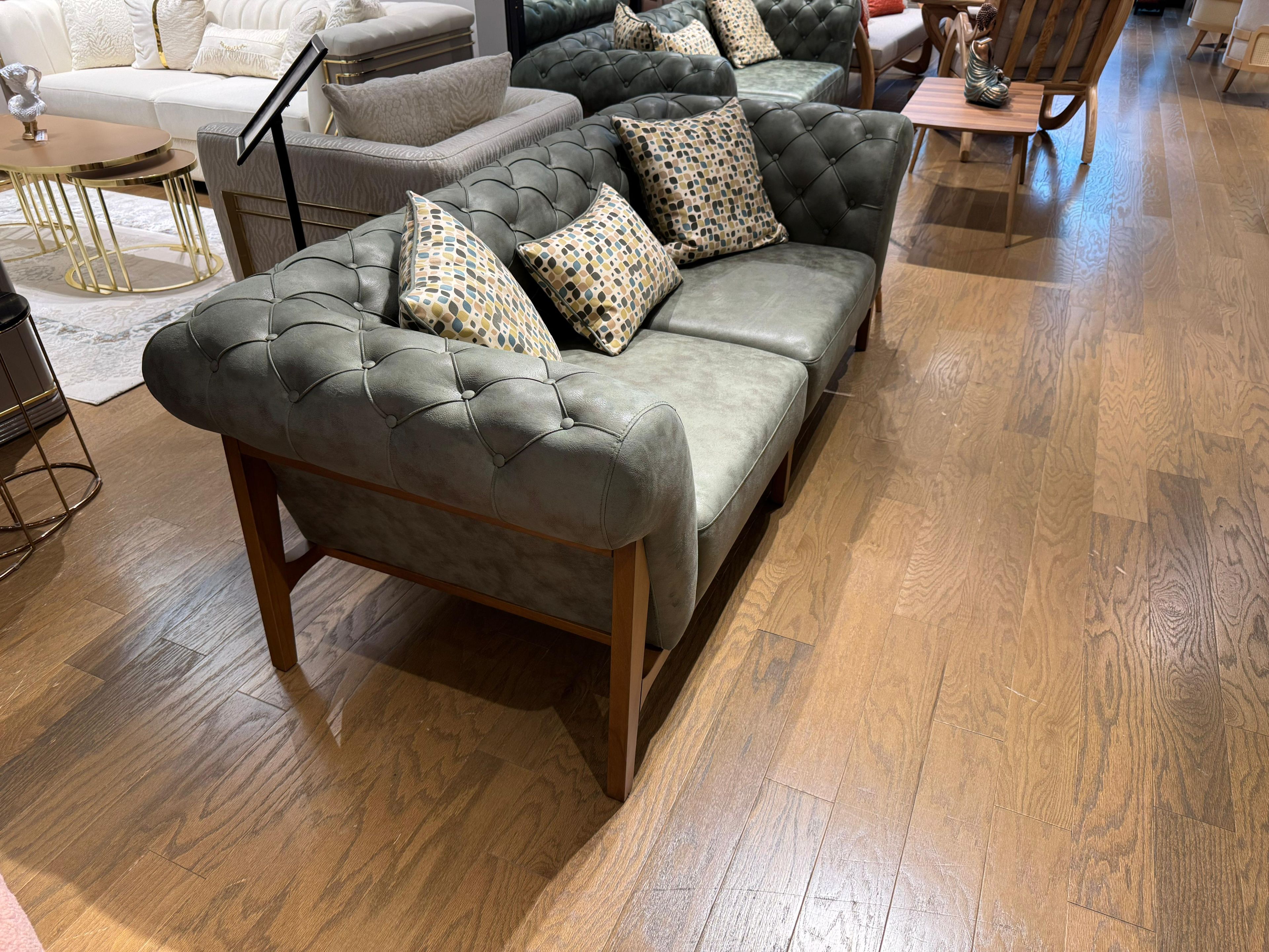Ferozzi Green Tufted Sofa