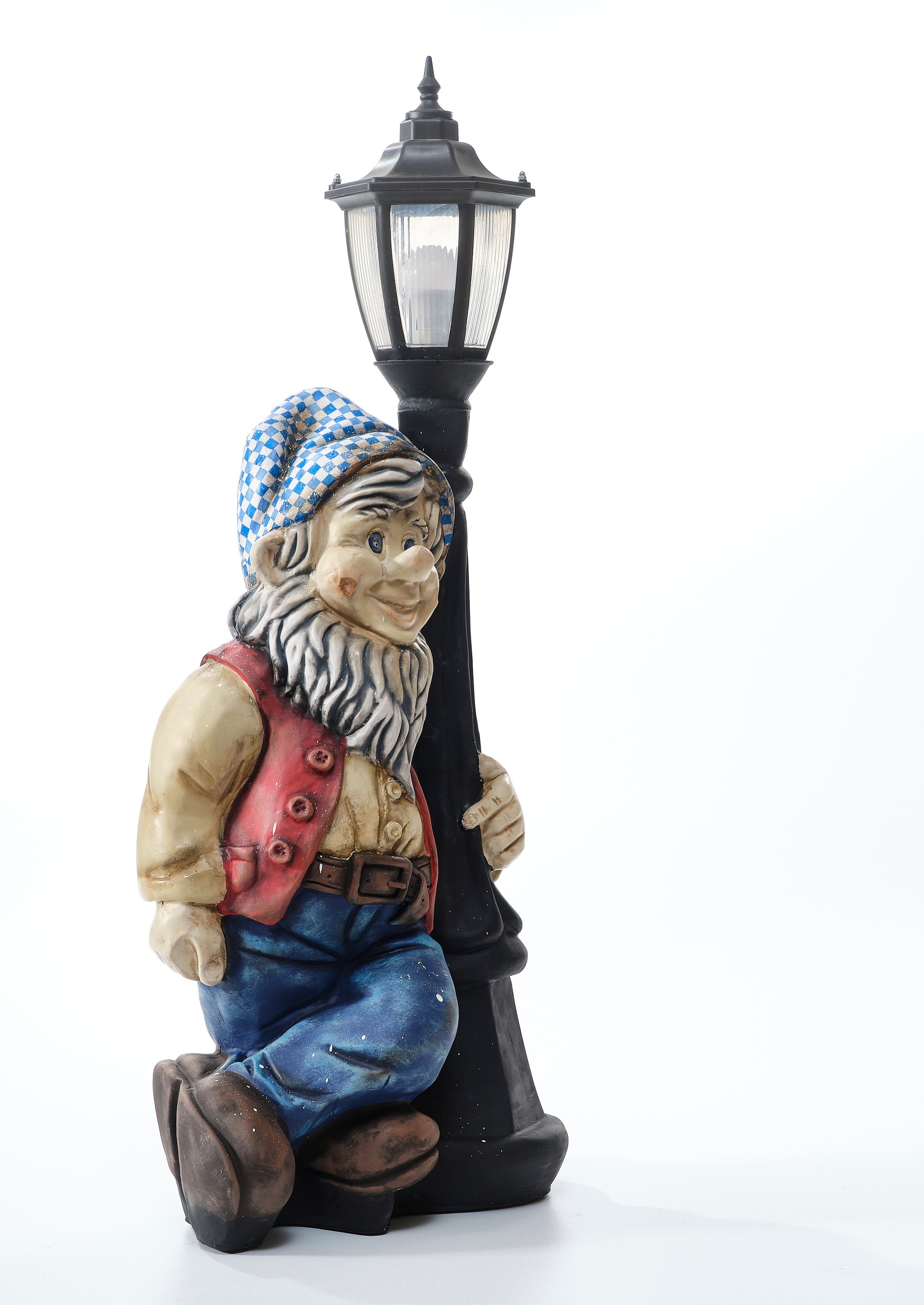 Dwarf Street Lamp with Lantern - Sculpture (Handmade)