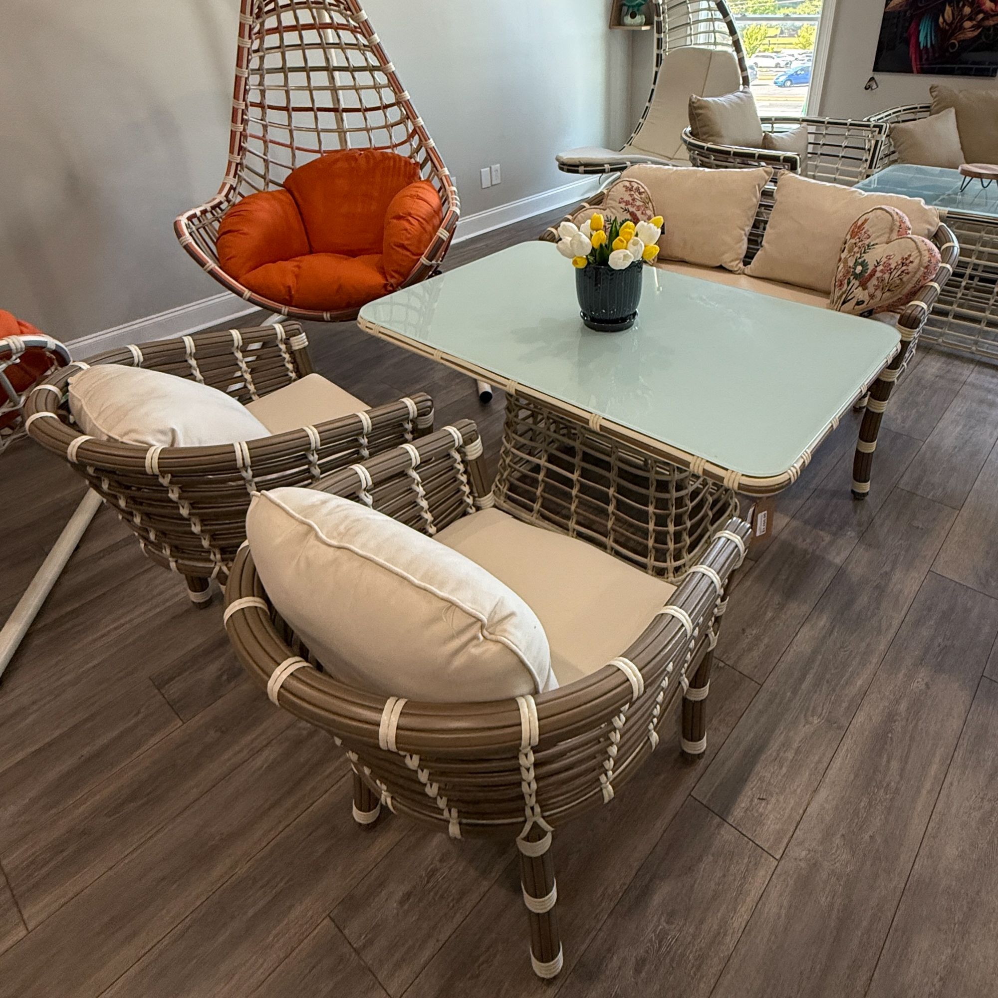 Love Rattan Garden Patio 3+1+1 Sofa and Table Set