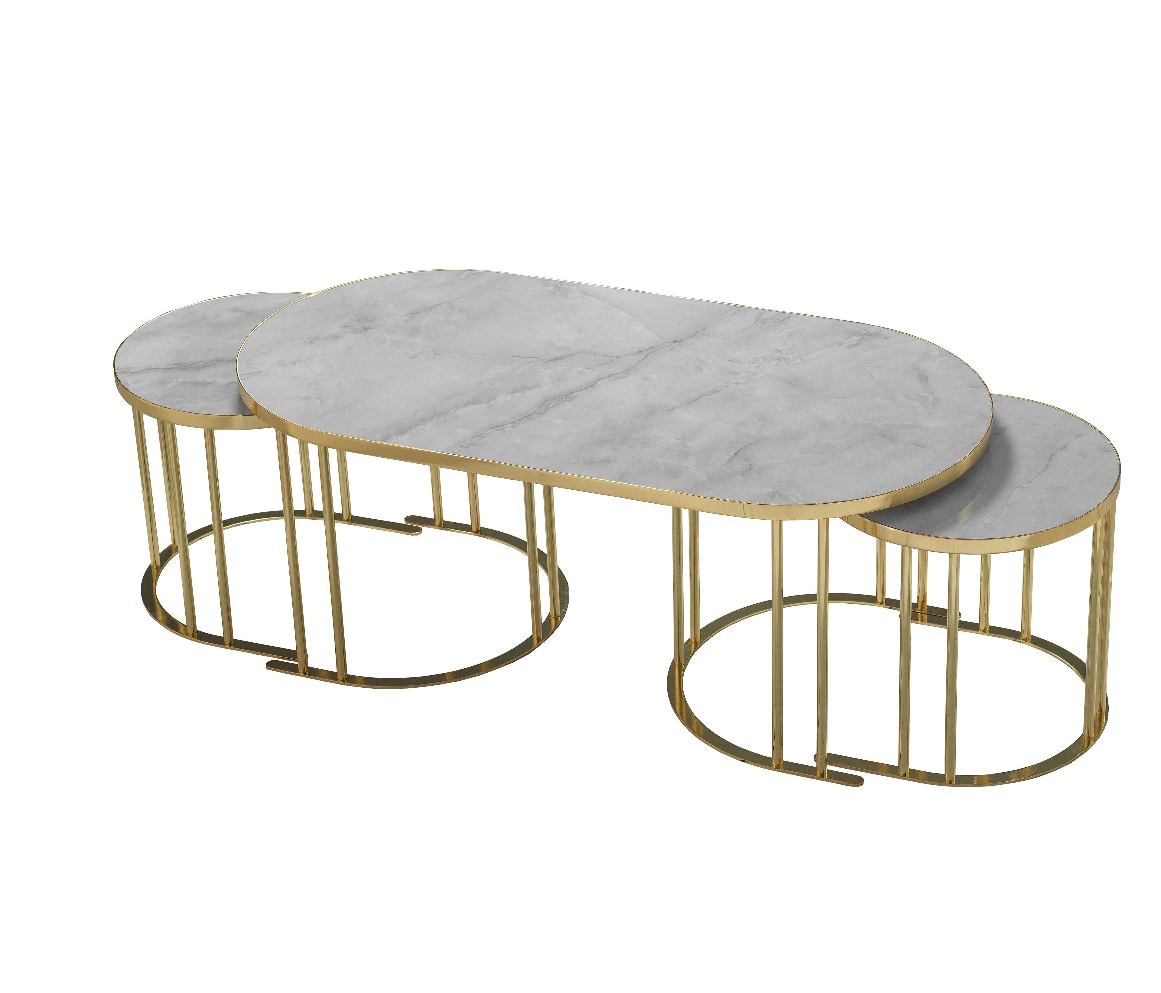 Modern High-Gloss Coffee Table Set