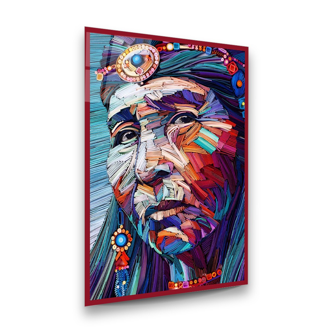 Indian - Rectangle Wall Glass Art