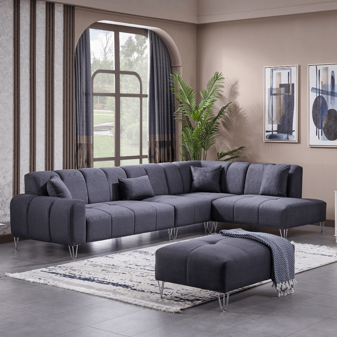 Asaf Sectional Sofa Set (Corner + Armchair)