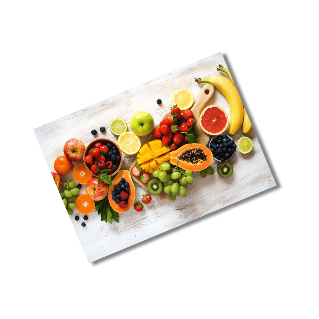 Tempered Glass Cutting Board - 12" x 17" Durable Shatterproof Kitchen Tool with Mixed Fruits Design | Perfect Gift for Mother’s Day, Christmas, and Housewarming