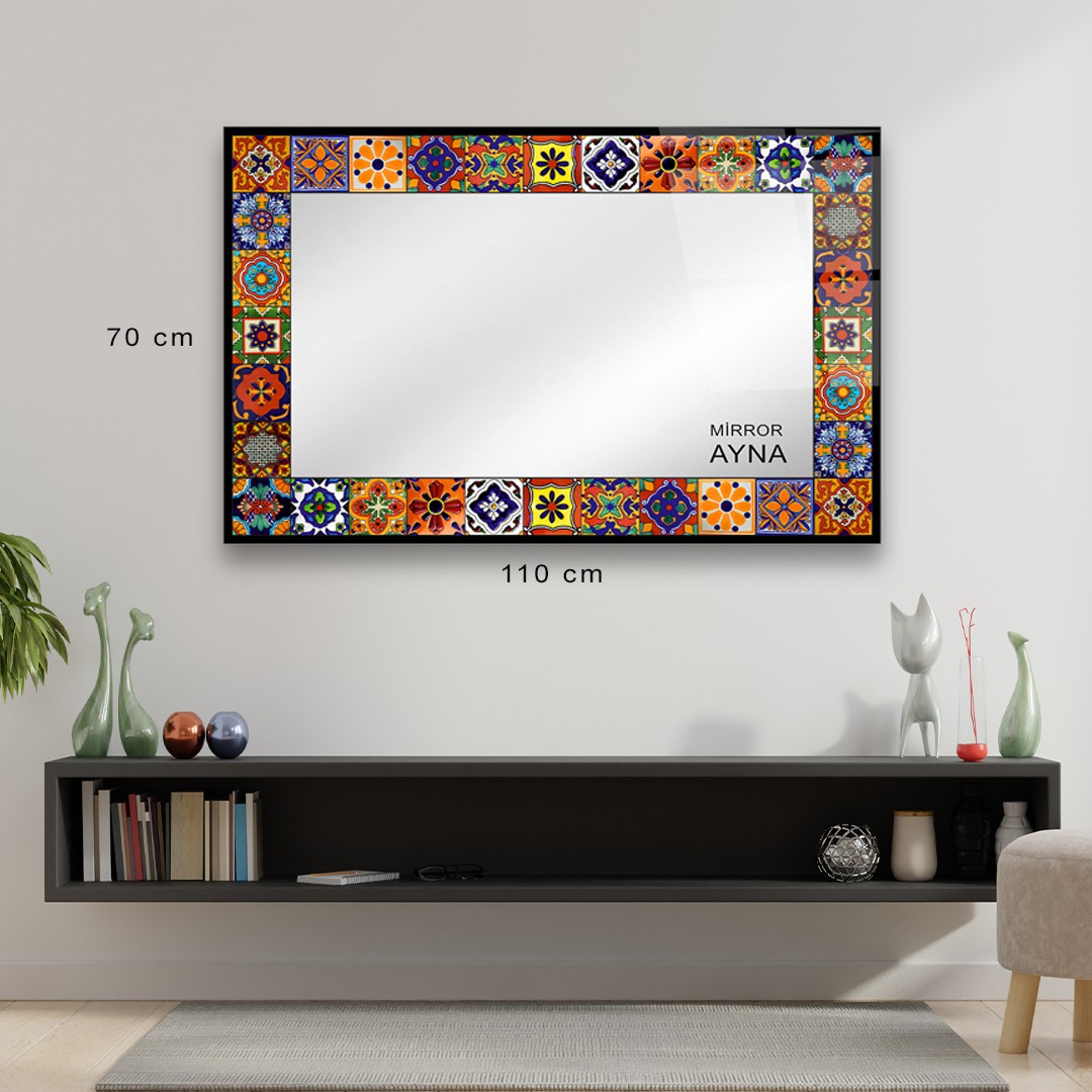 Tile Patterned Glass Mirror Ayvalik  - Rectangle 1