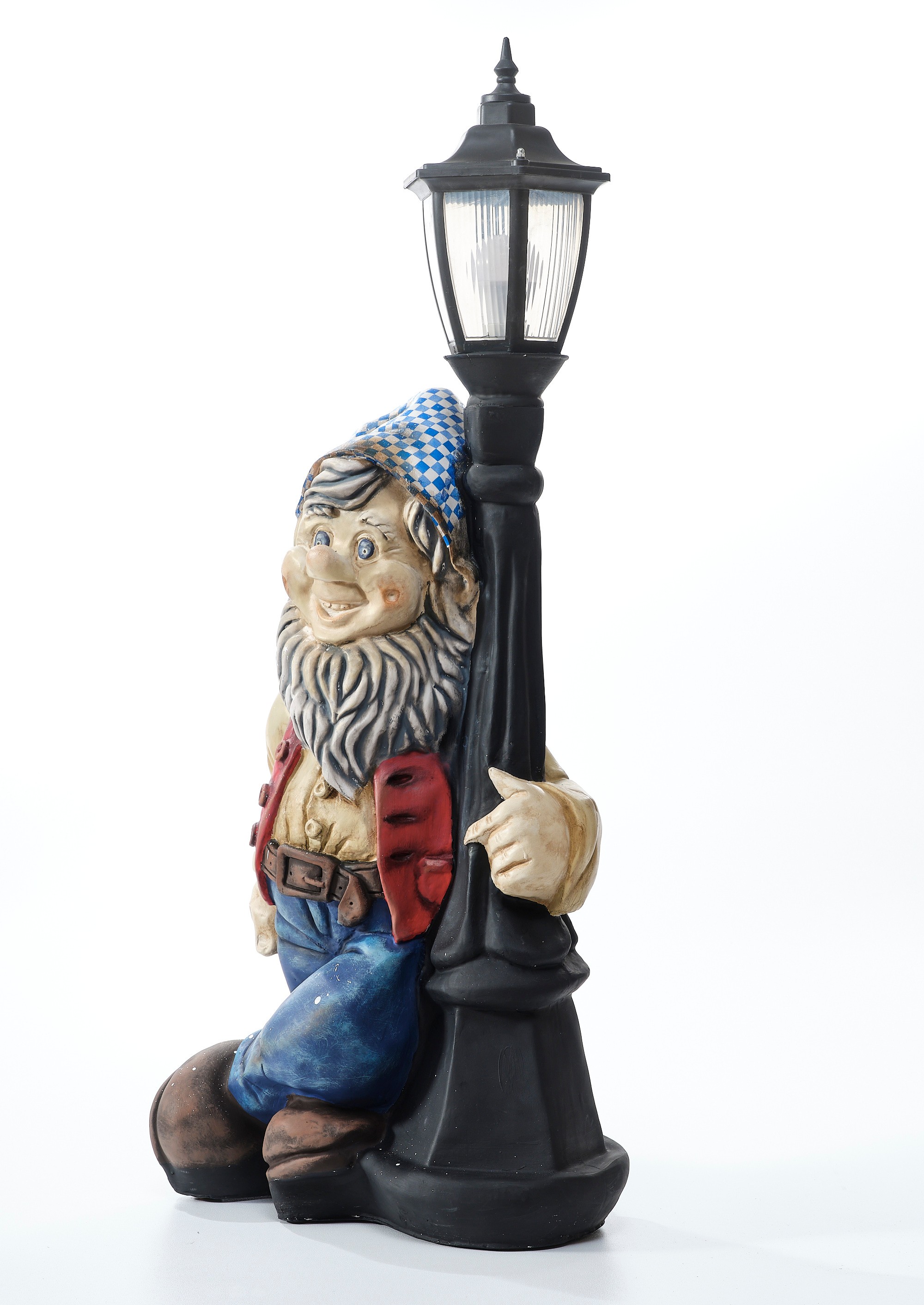 Dwarf Street Lamp with Lantern - Sculpture (Handmade)