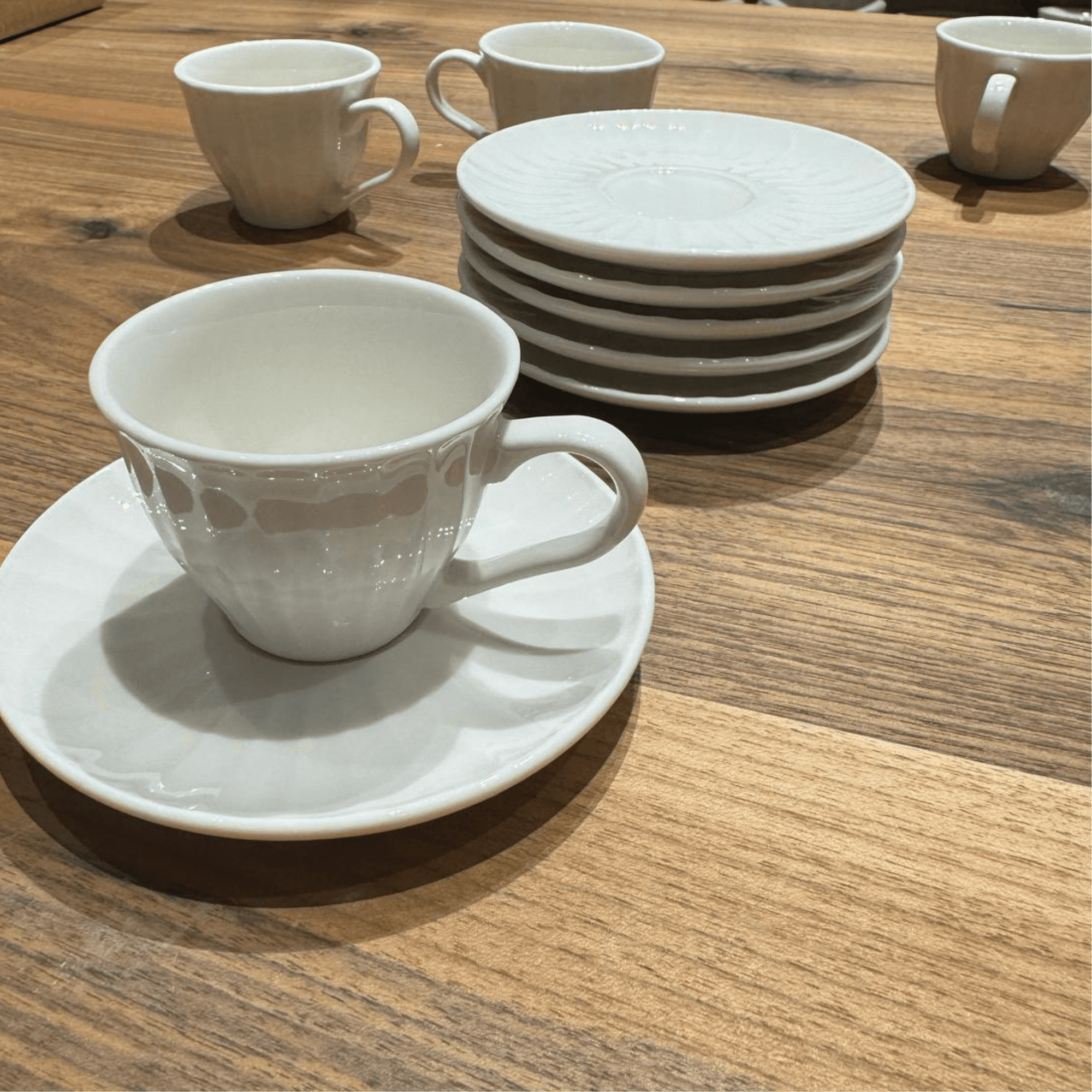 Karizma Plain Coffee Set 12 Pieces | Handmade White Porcelain Coffee Cup Set