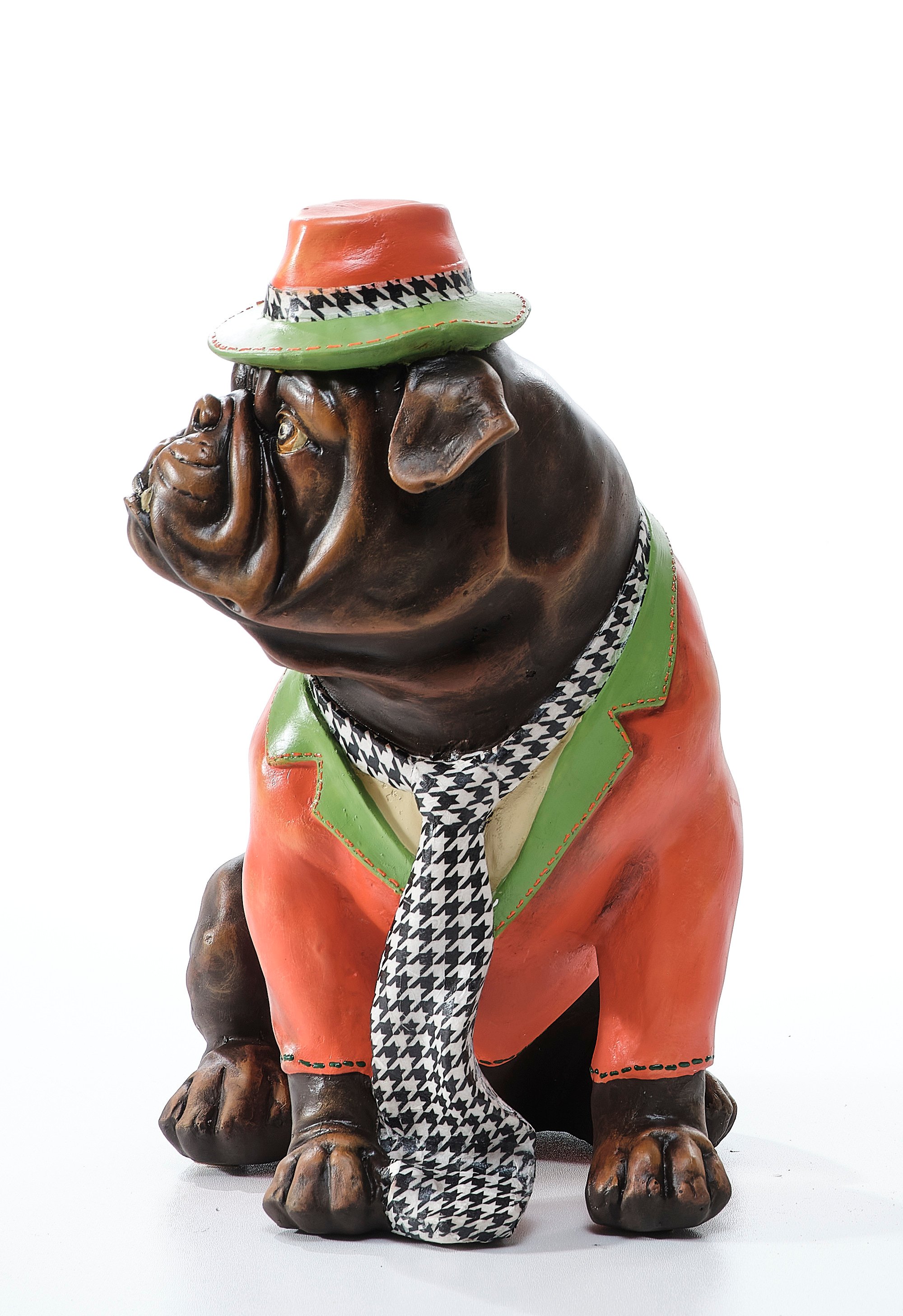 Stylish Bulldog in Suit Sculpture (Handmade)