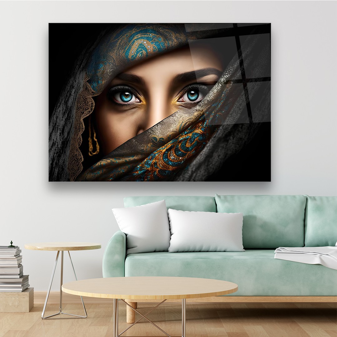 Veiled Woman - Horizontal Glass Art