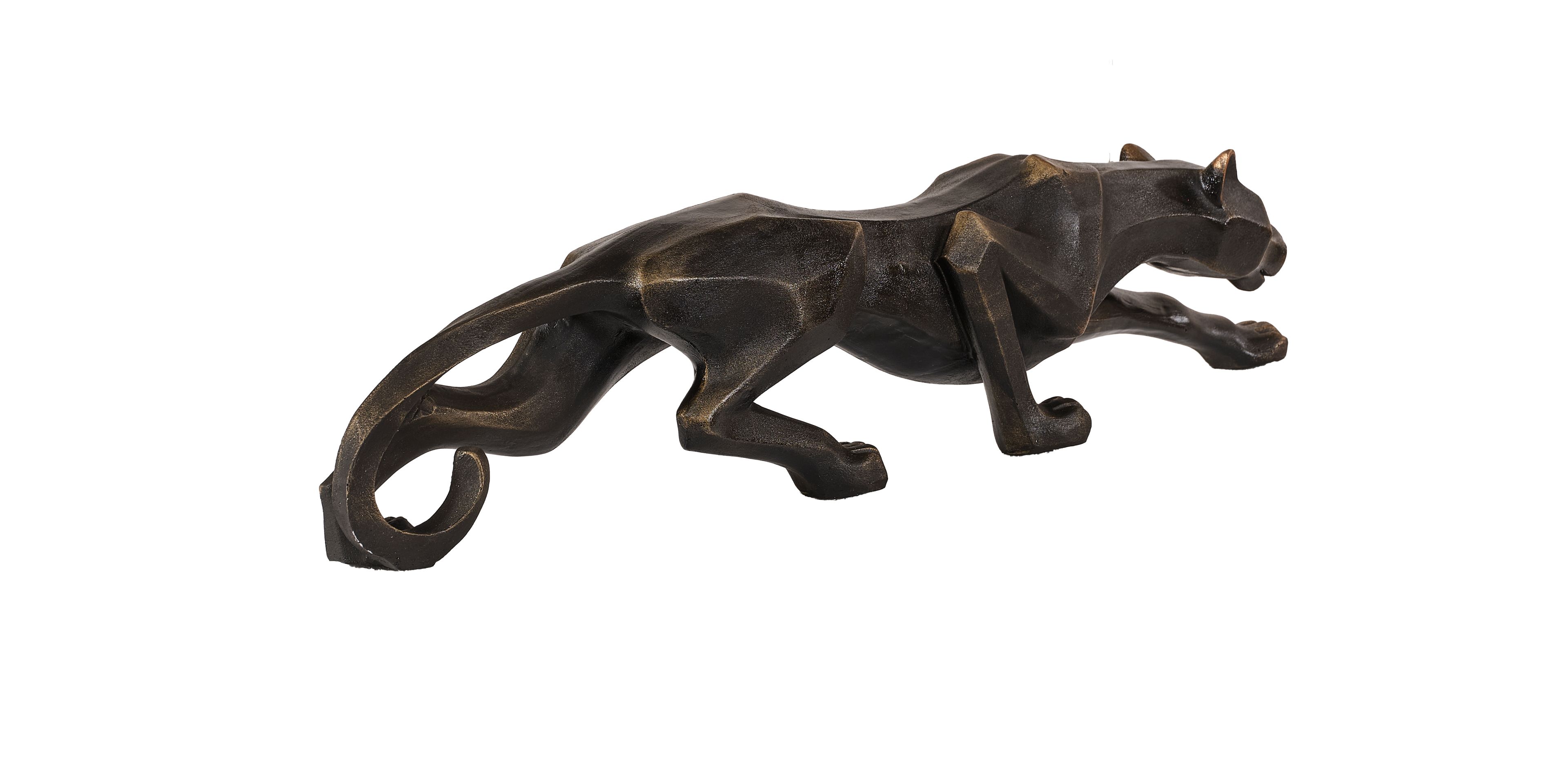 Cubic Panther Statue Sculpture 28.3" (Handmade)