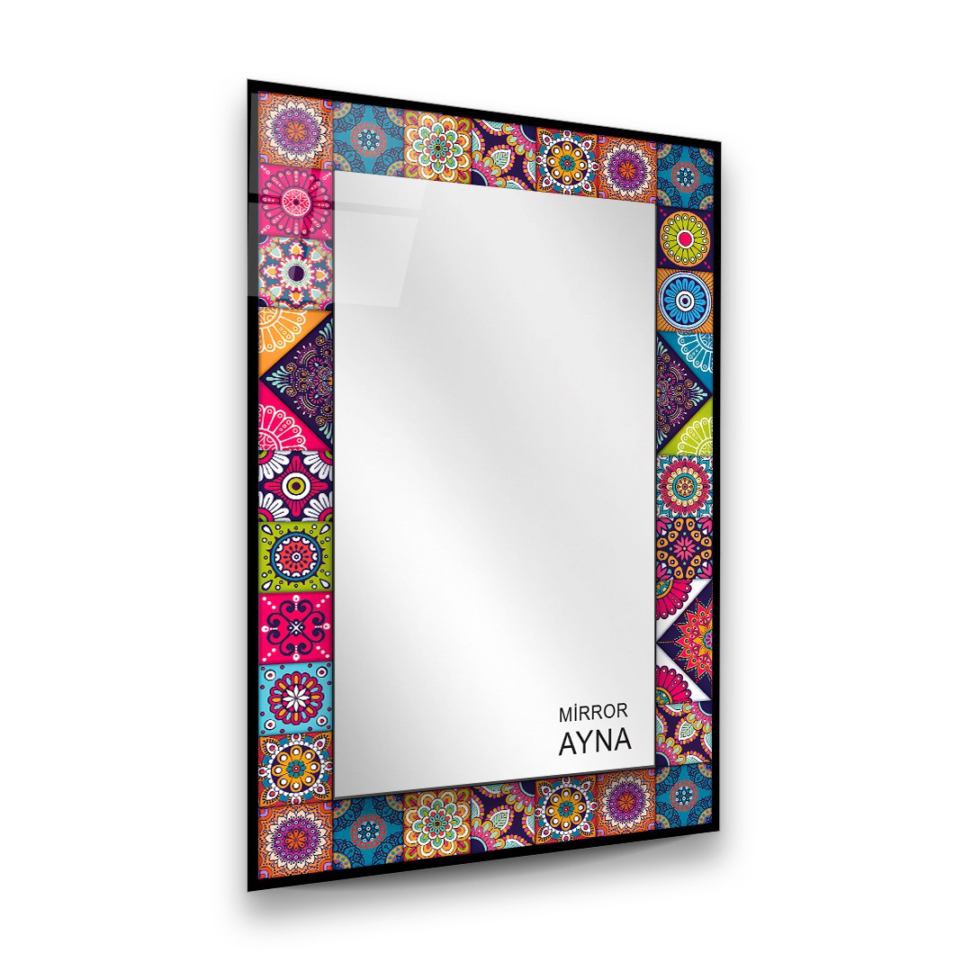 Tile Patterned Glass Mirror  Datca - Rectangle 3