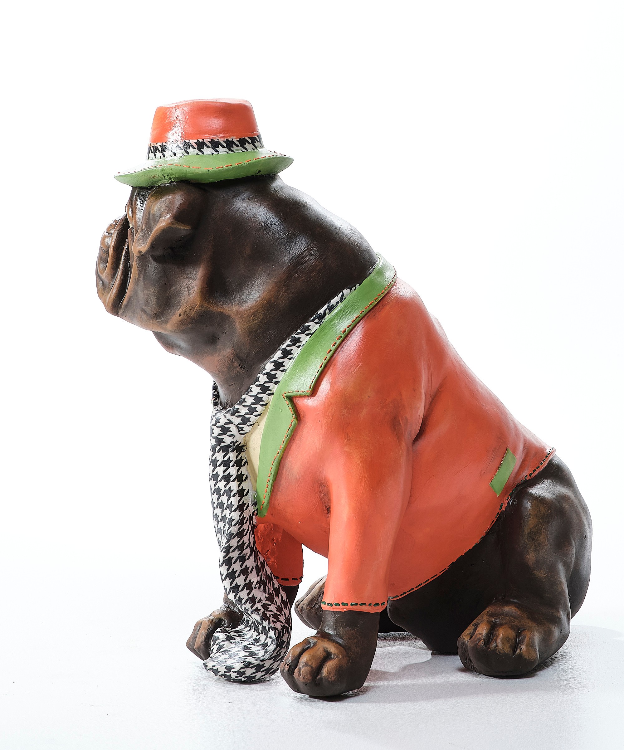 Stylish Bulldog in Suit Sculpture (Handmade)