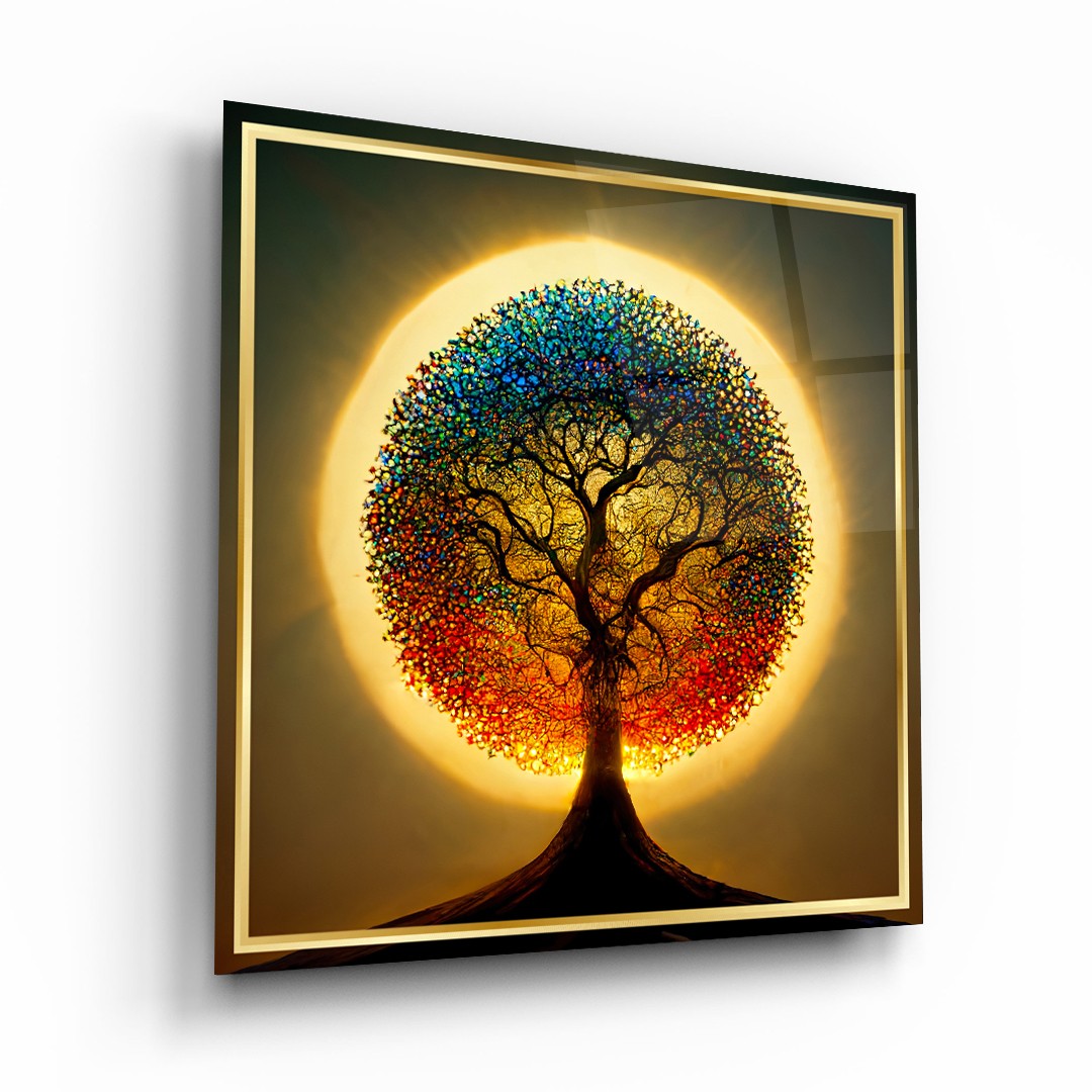 Tree of Life 9 - Square Glass Art