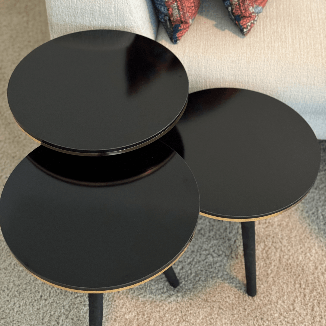 Luxury Black Accent Table Set