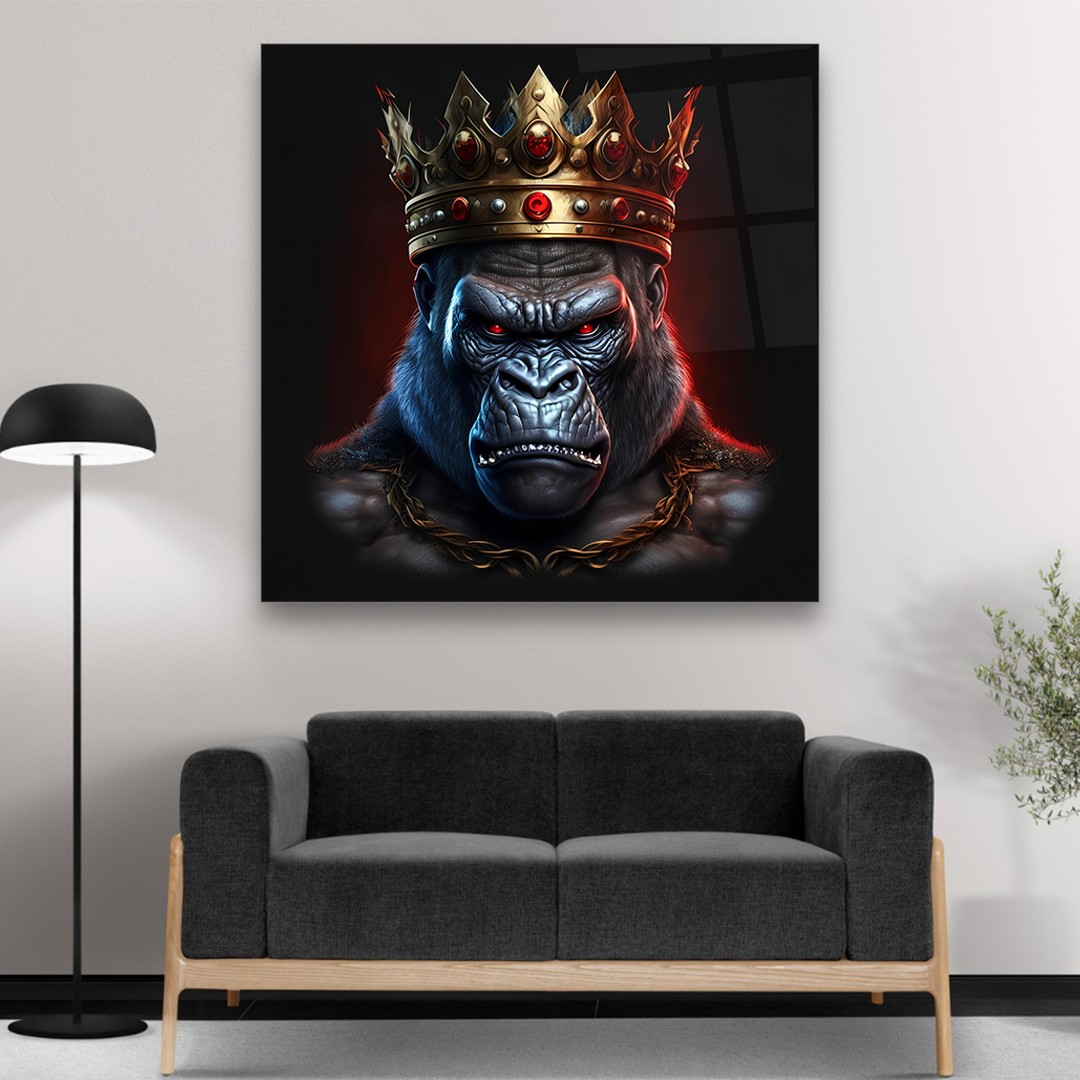 King Gorilla - Square Glass Art